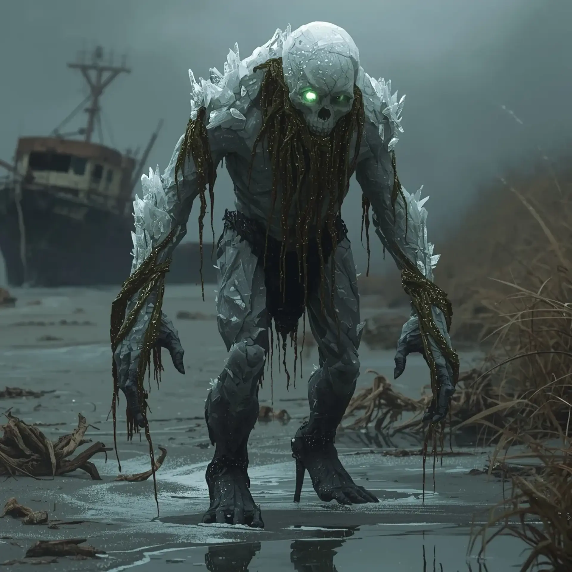 Brine-Crusted Salt Hulk - AI-generated fantasy Monster