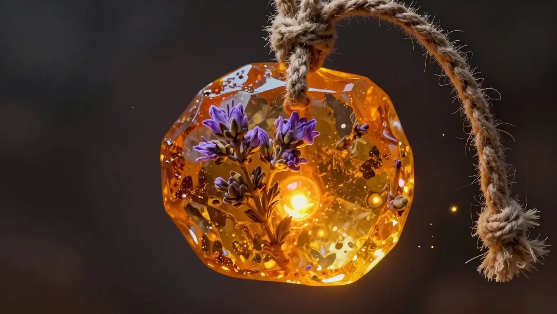 Amber-Sap Pith Necklace - AI-generated fantasy Magic Item
