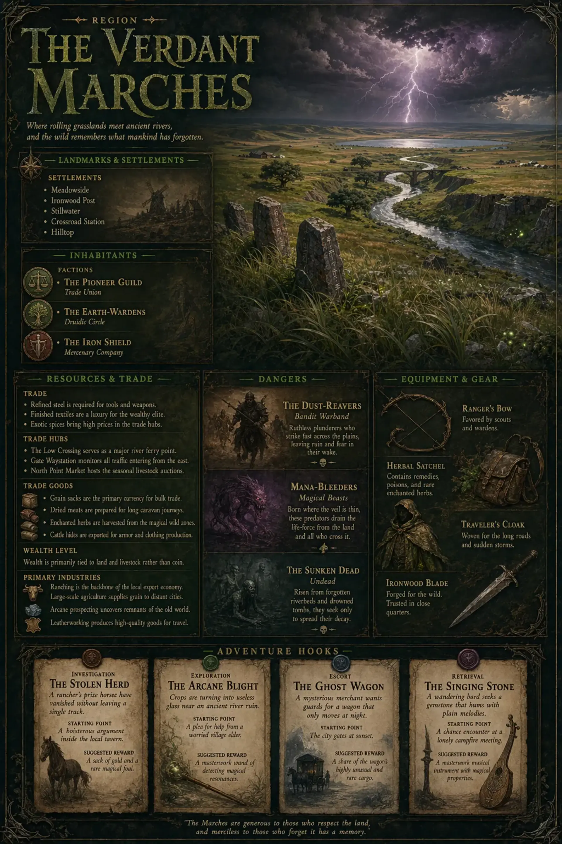 The Verdant Marches - AI-generated fantasy Region