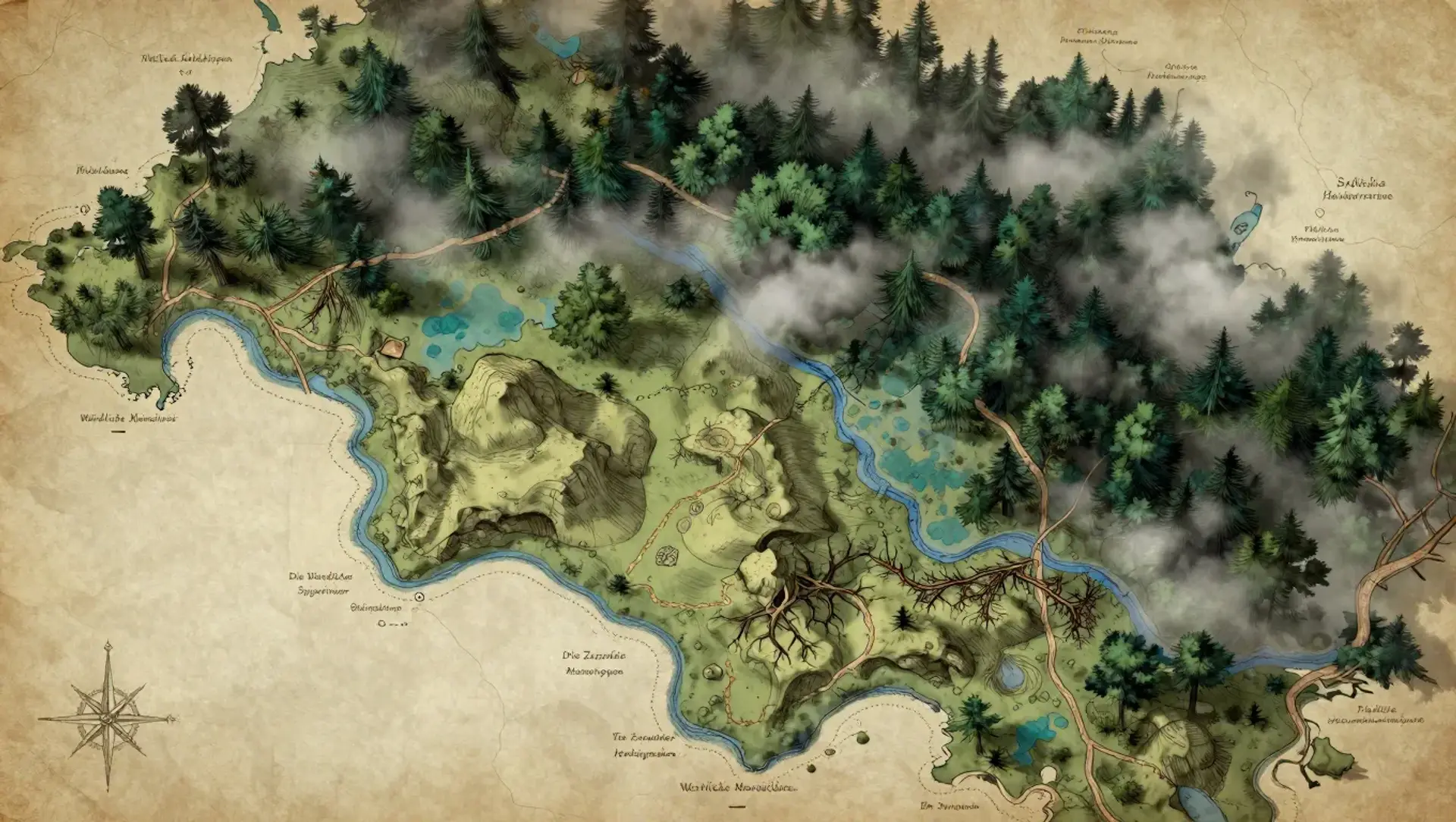 Der Flüsterhain - AI-generated fantasy Region