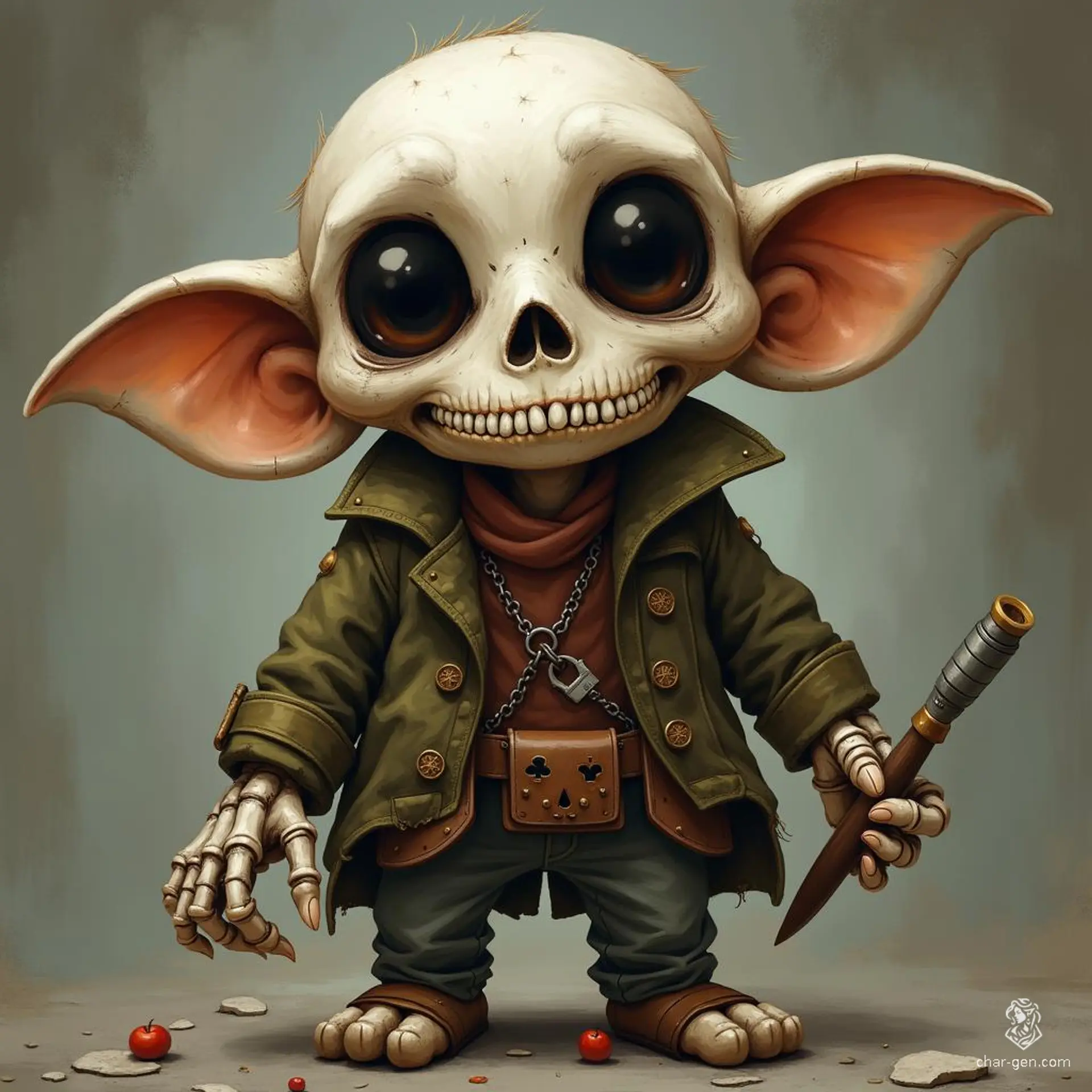 Simon, the skeletal halfling investigator, navigates the shadows with a keen intellect and insatiable curiosity. With hollow eye sockets that sparkle with mischief, he uncovers secrets of the realm, proving that even in death, his thirst for knowledge remains unquenchable.