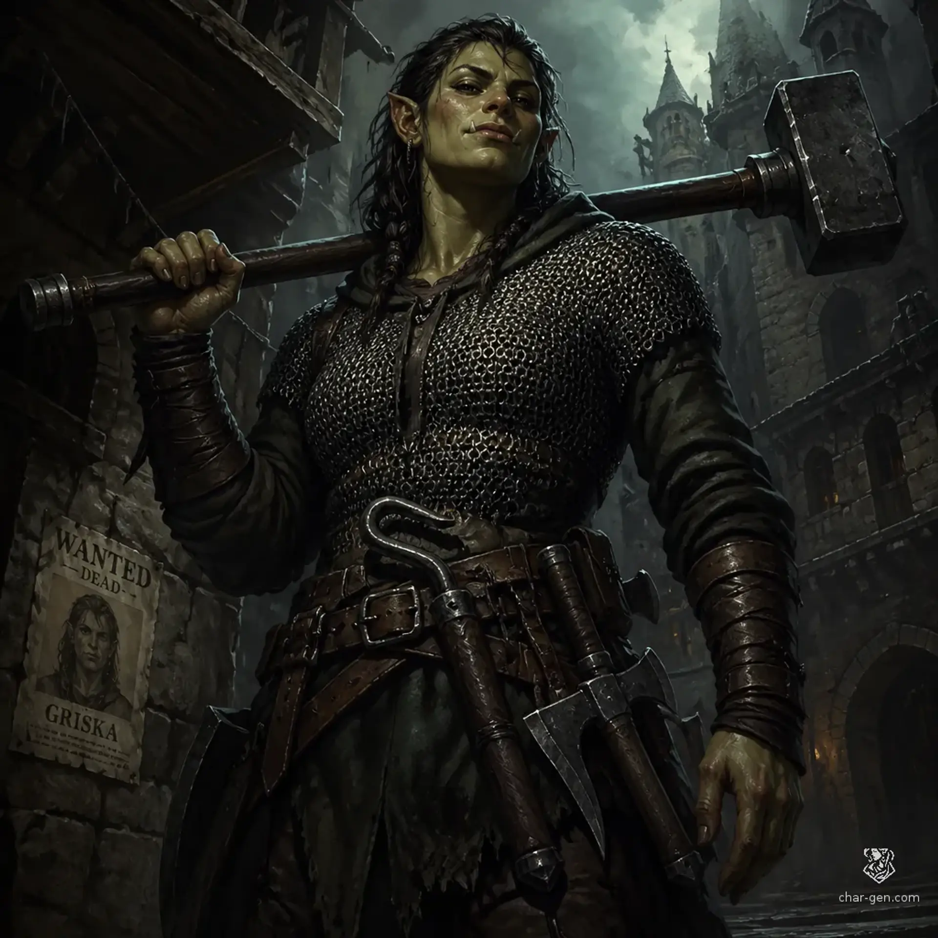 Orkina - AI-generated fantasy Character