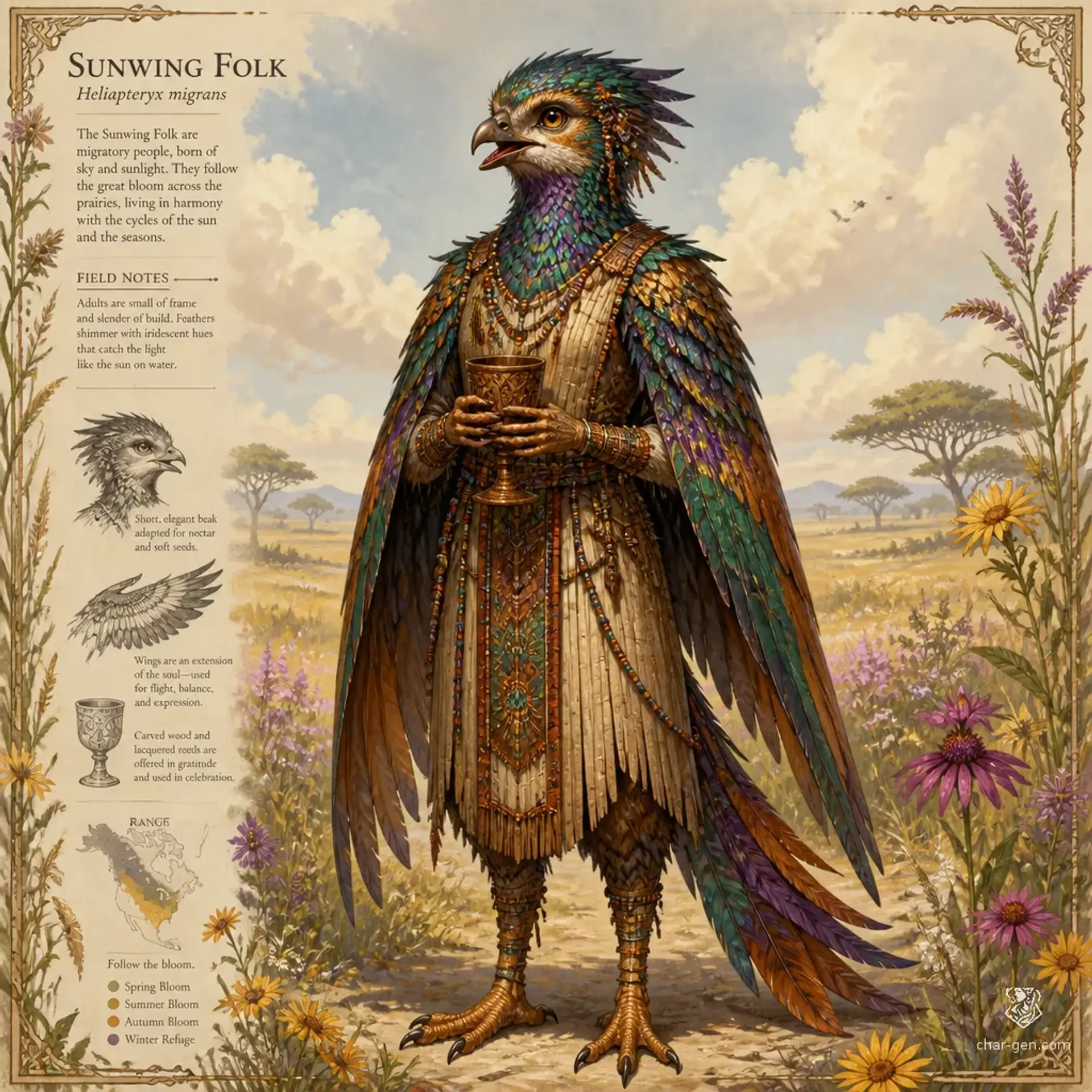 Sunwing Folk - AI-generated fantasy Species