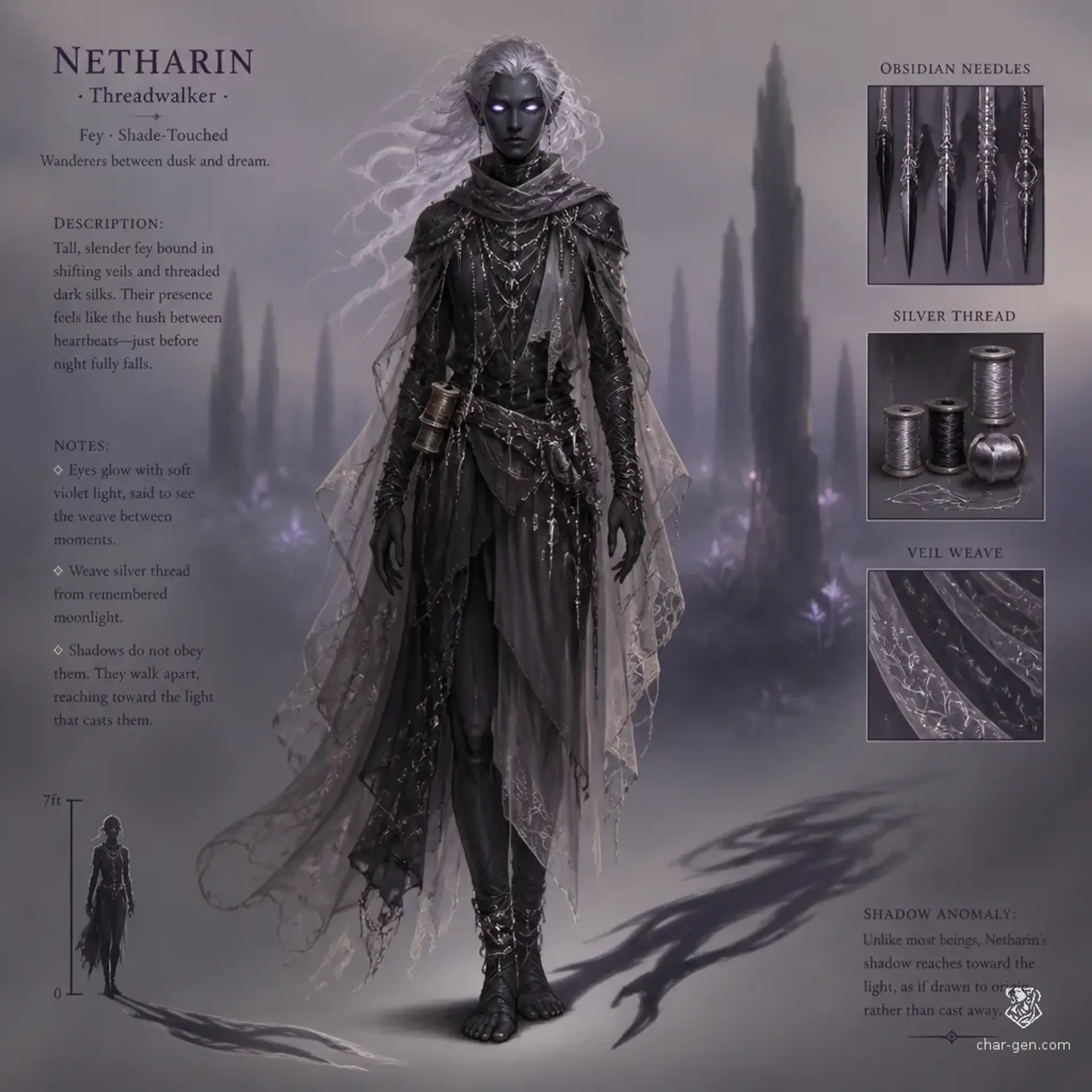 Skiafeyn - AI-generated fantasy Species