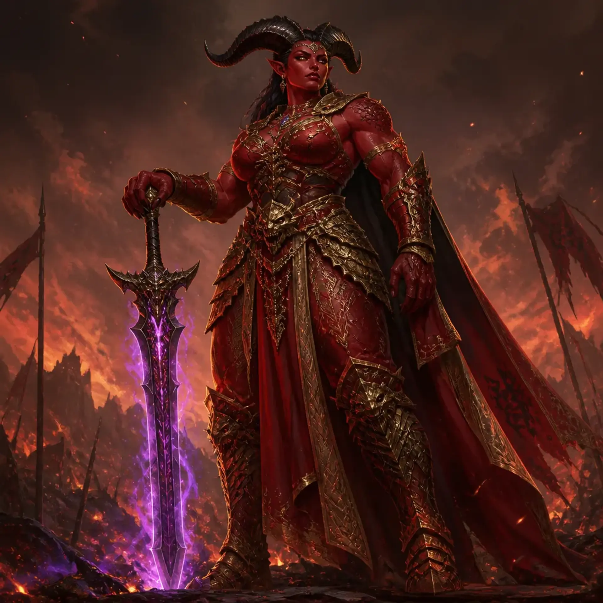 Kora the Crimson - AI-generated fantasy Character