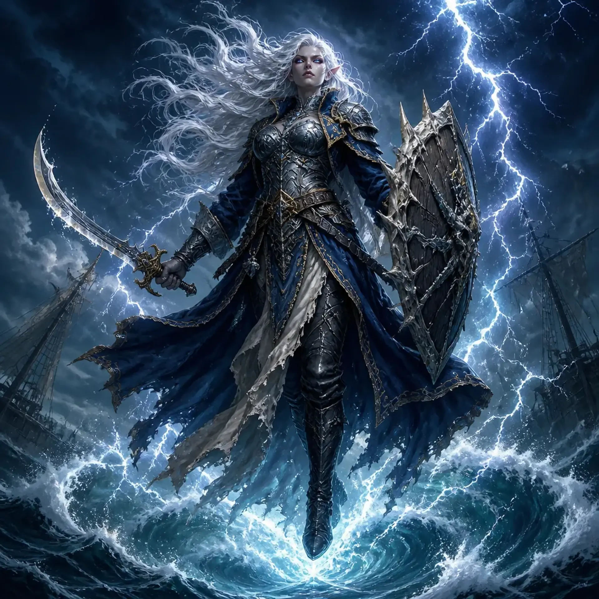Elowen Wave-Walker - AI-generated fantasy Character