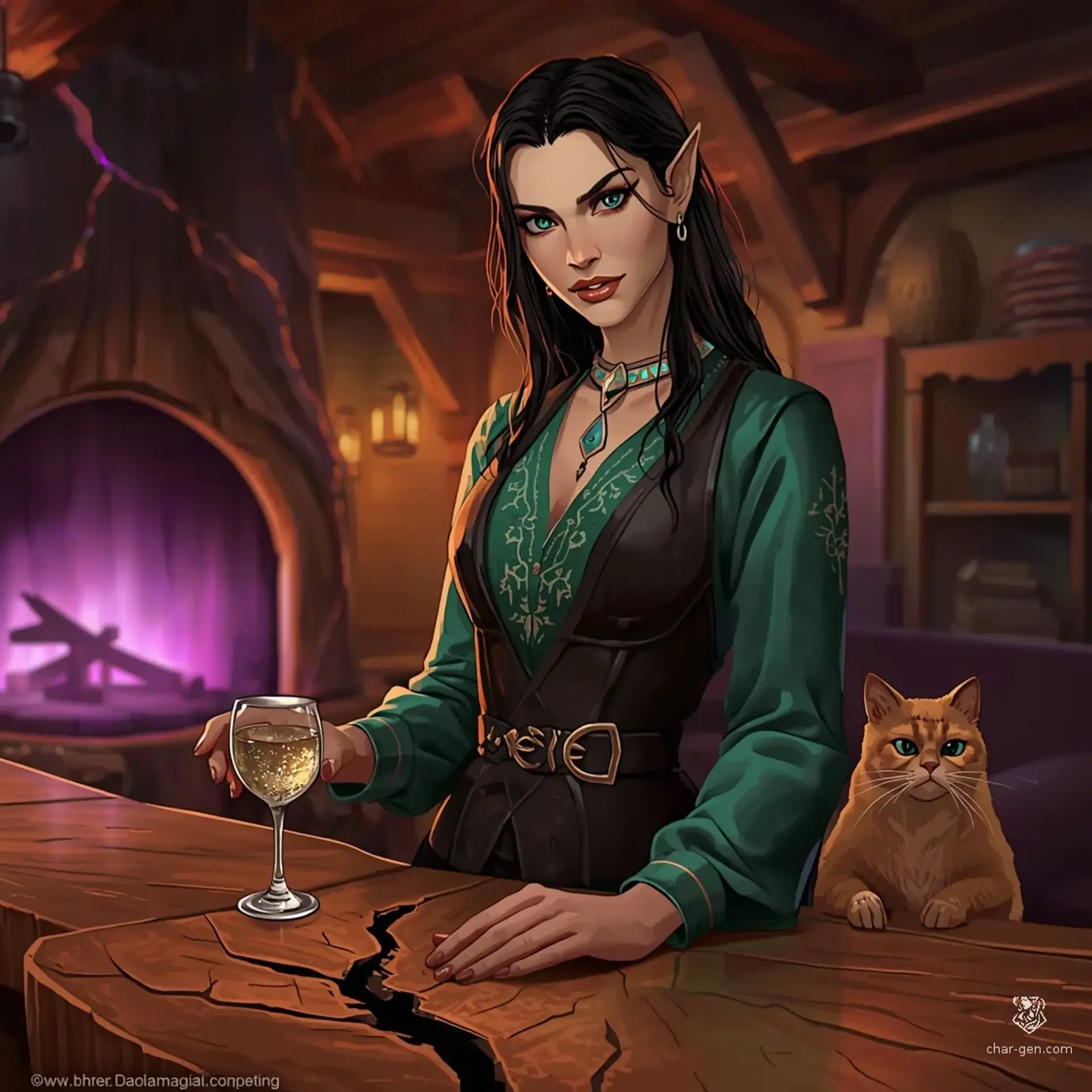The Whispering Willow Inn - AI-generated fantasy Tavern