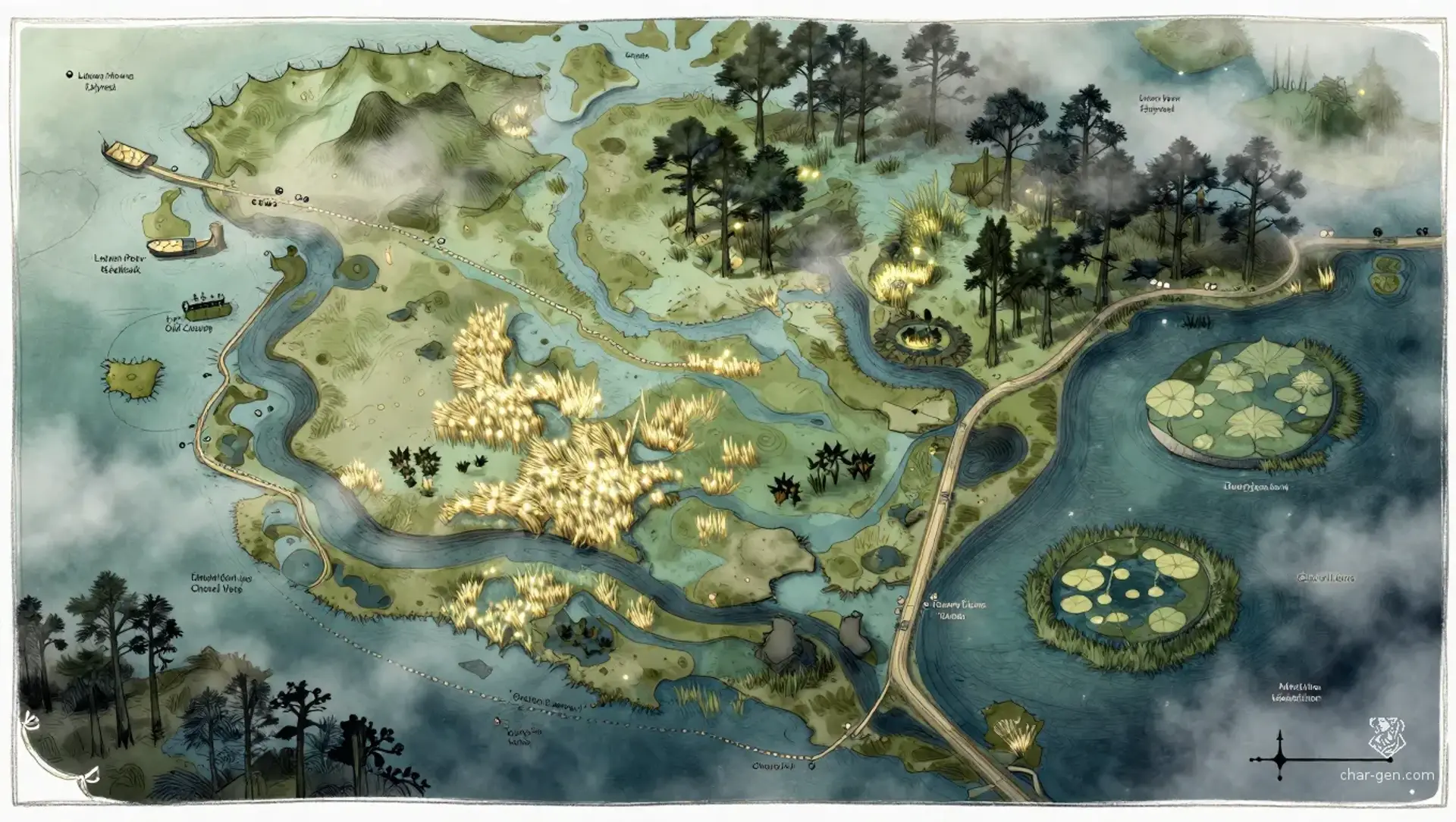 The Veilfen - AI-generated fantasy Region