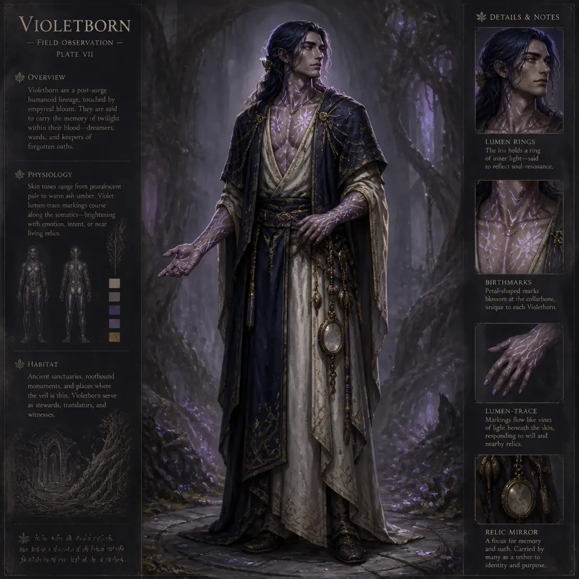 Violetborn - AI-generated fantasy Species