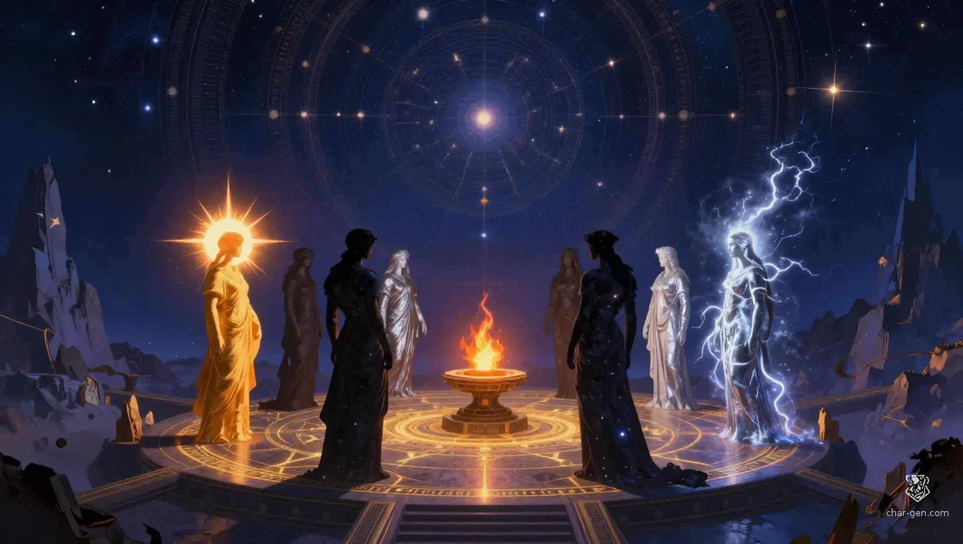 The Astral Sextant - AI-generated fantasy Pantheon