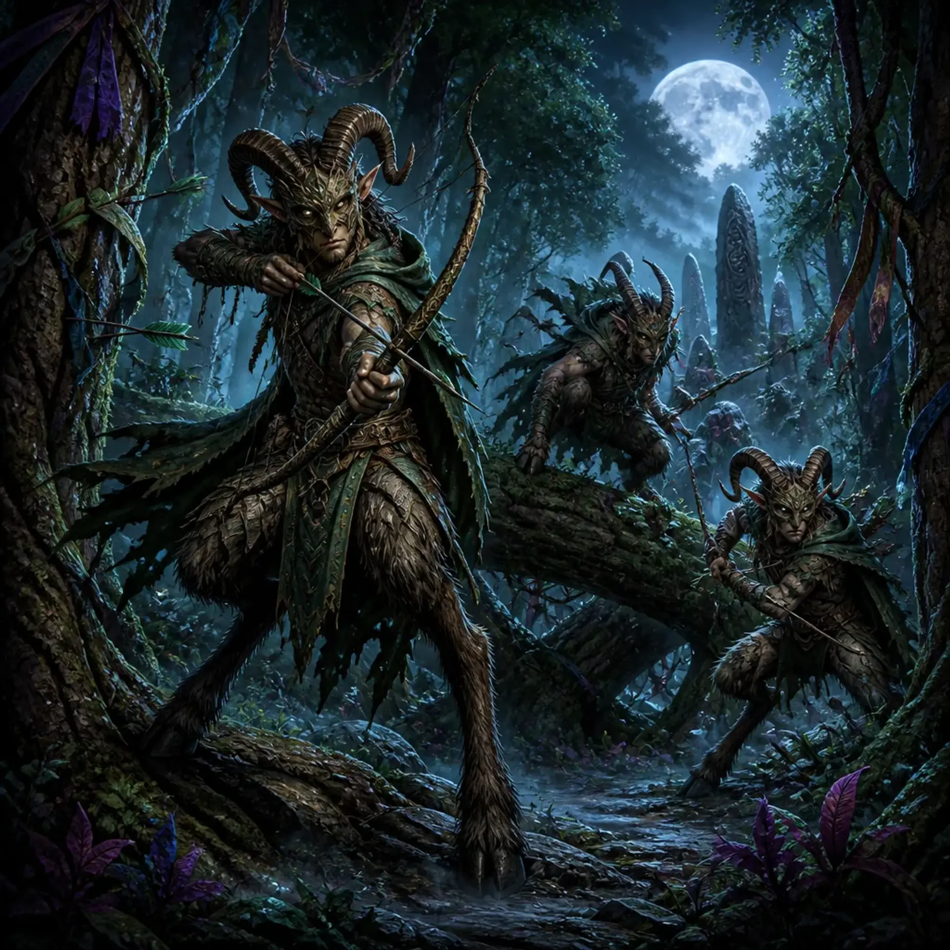 Satyr Fey Ambushers - AI-generated fantasy Monster