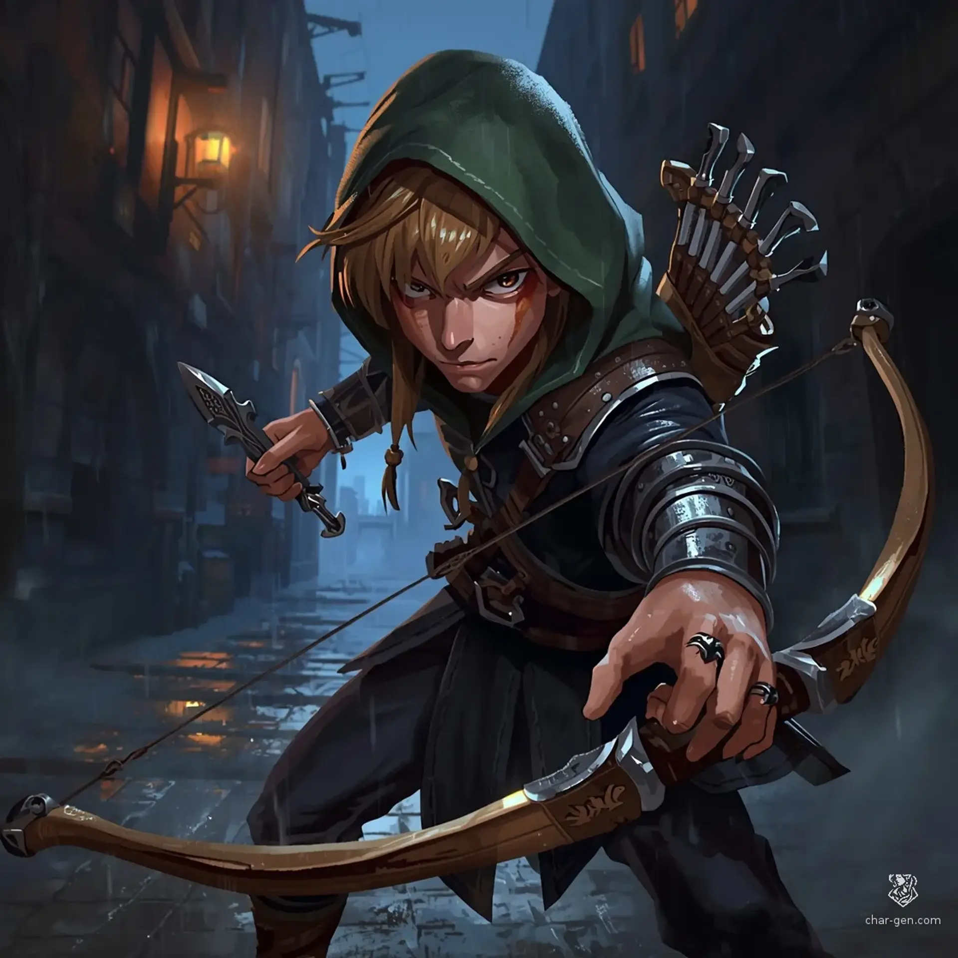 Merric "Fingers" High-Hill - AI-generated fantasy Character