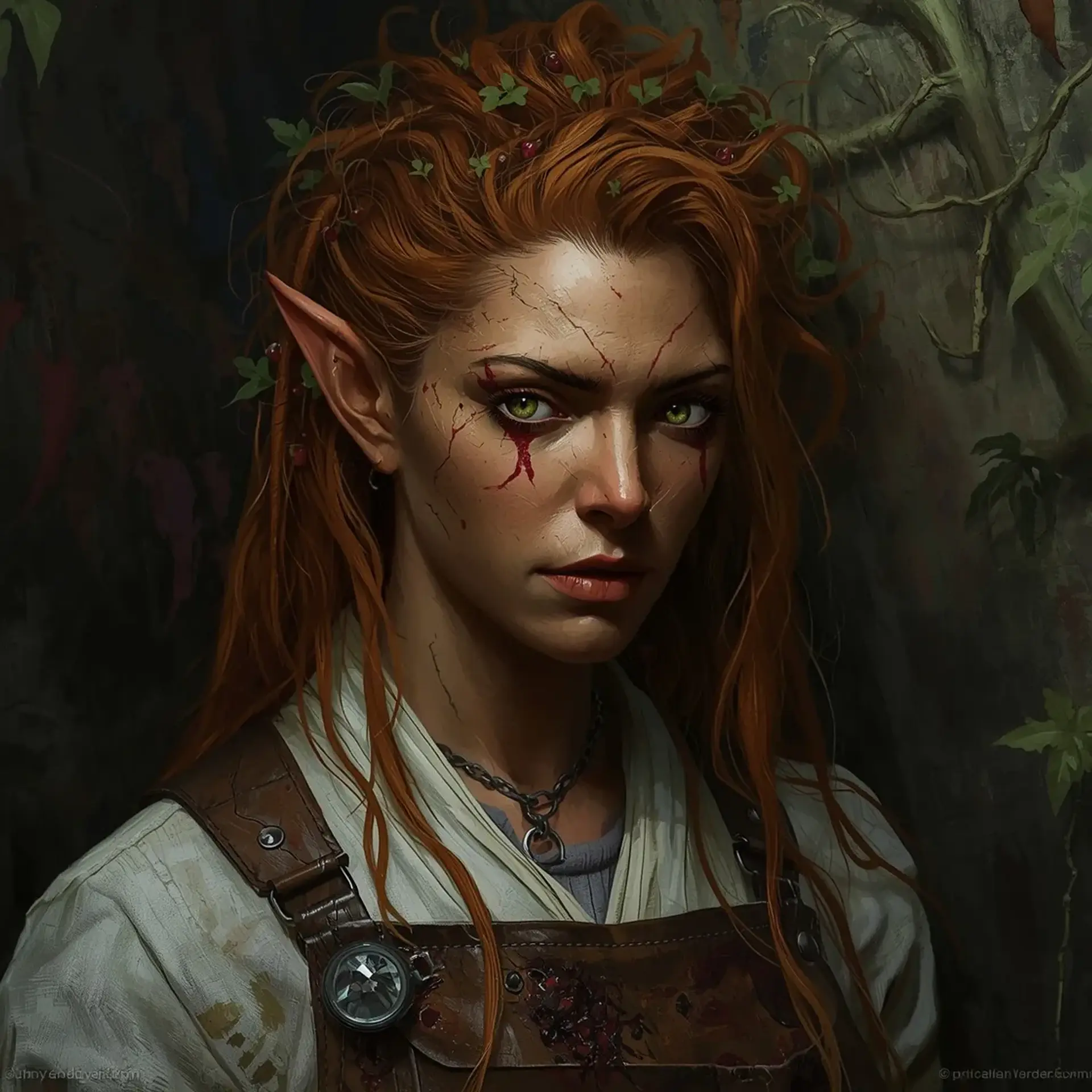 Elowen Thistleleaf - AI-generated fantasy NPC