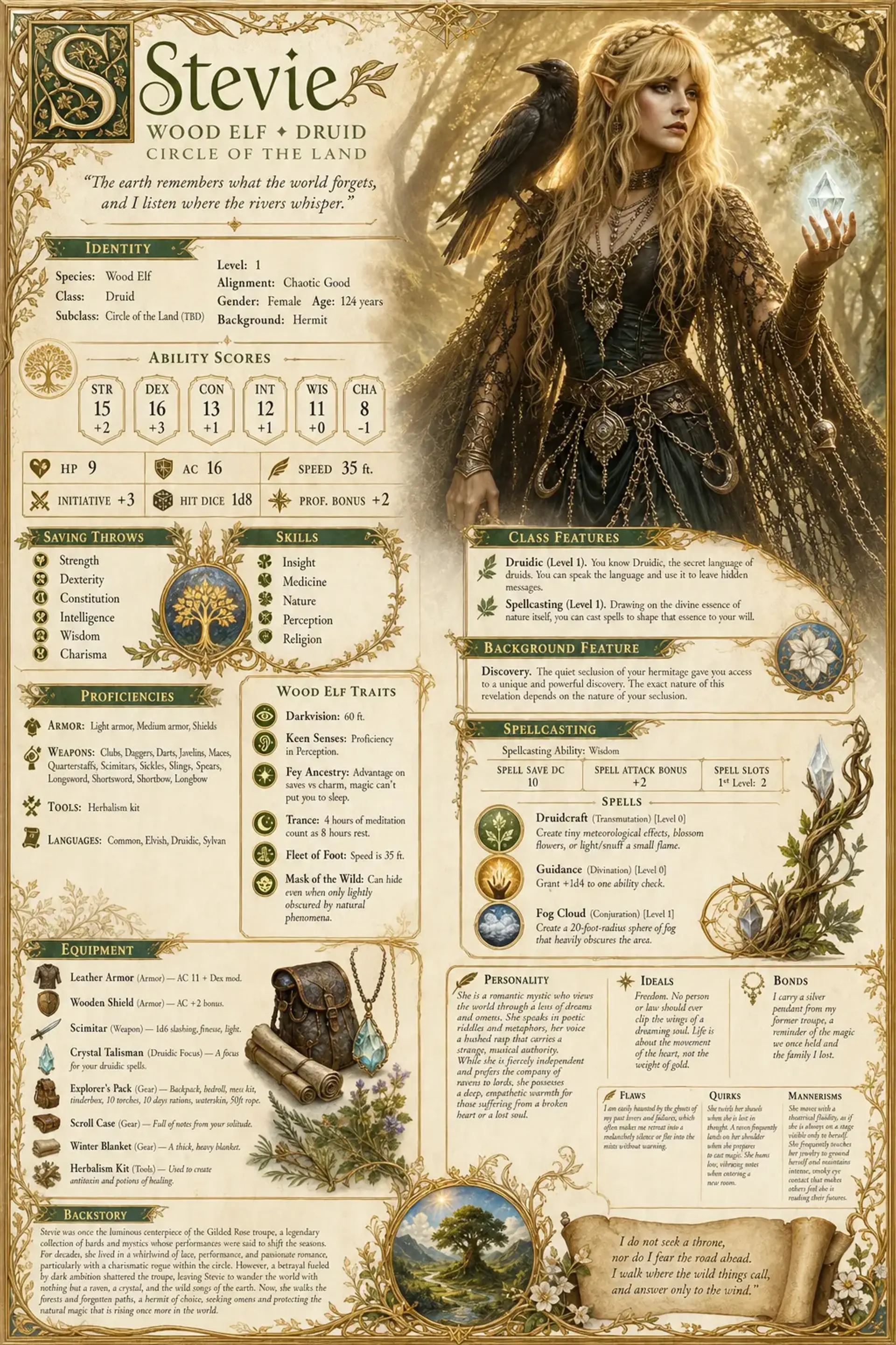 Stevie - AI-generated fantasy Character
