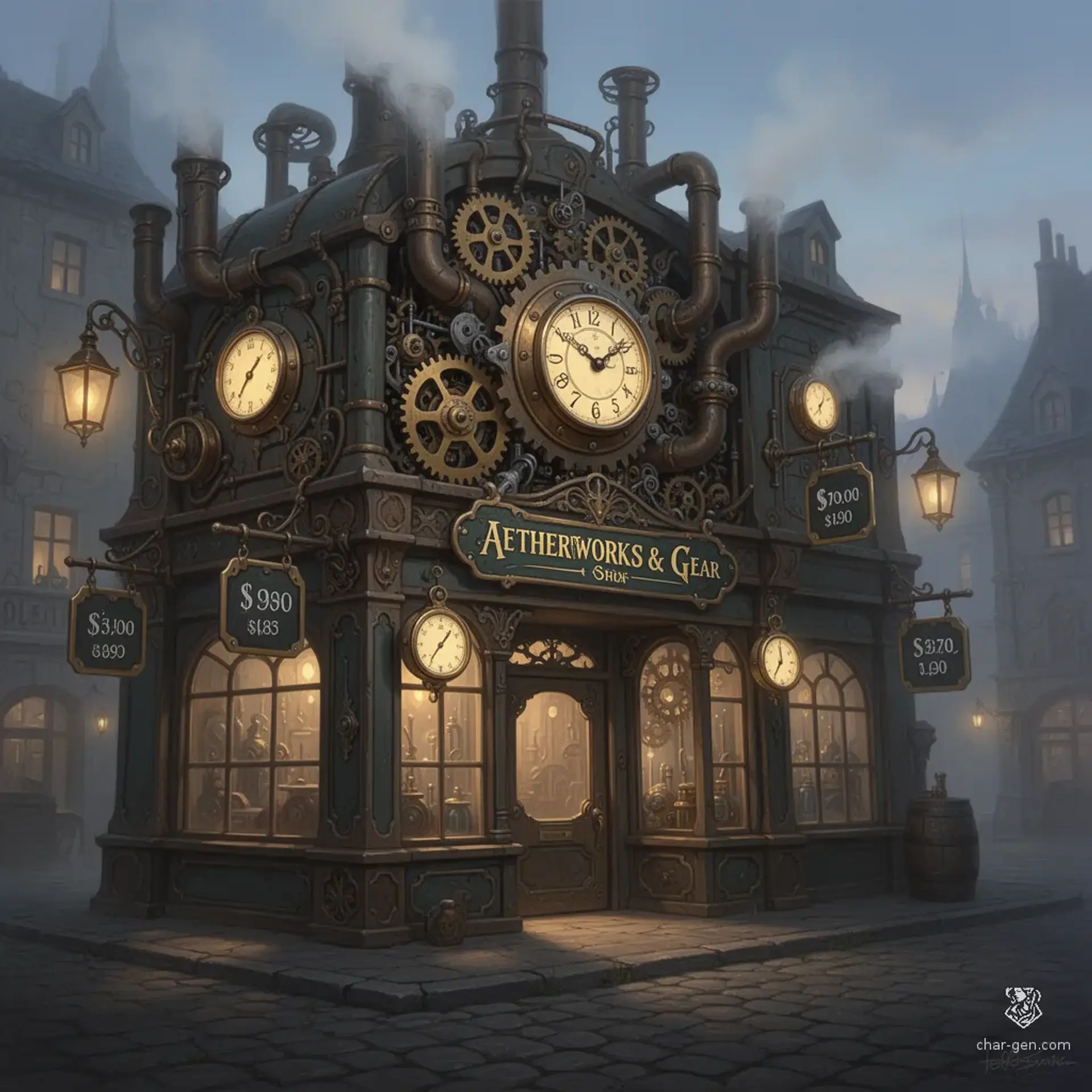 Aetherworks & Gear - AI-generated fantasy Shop