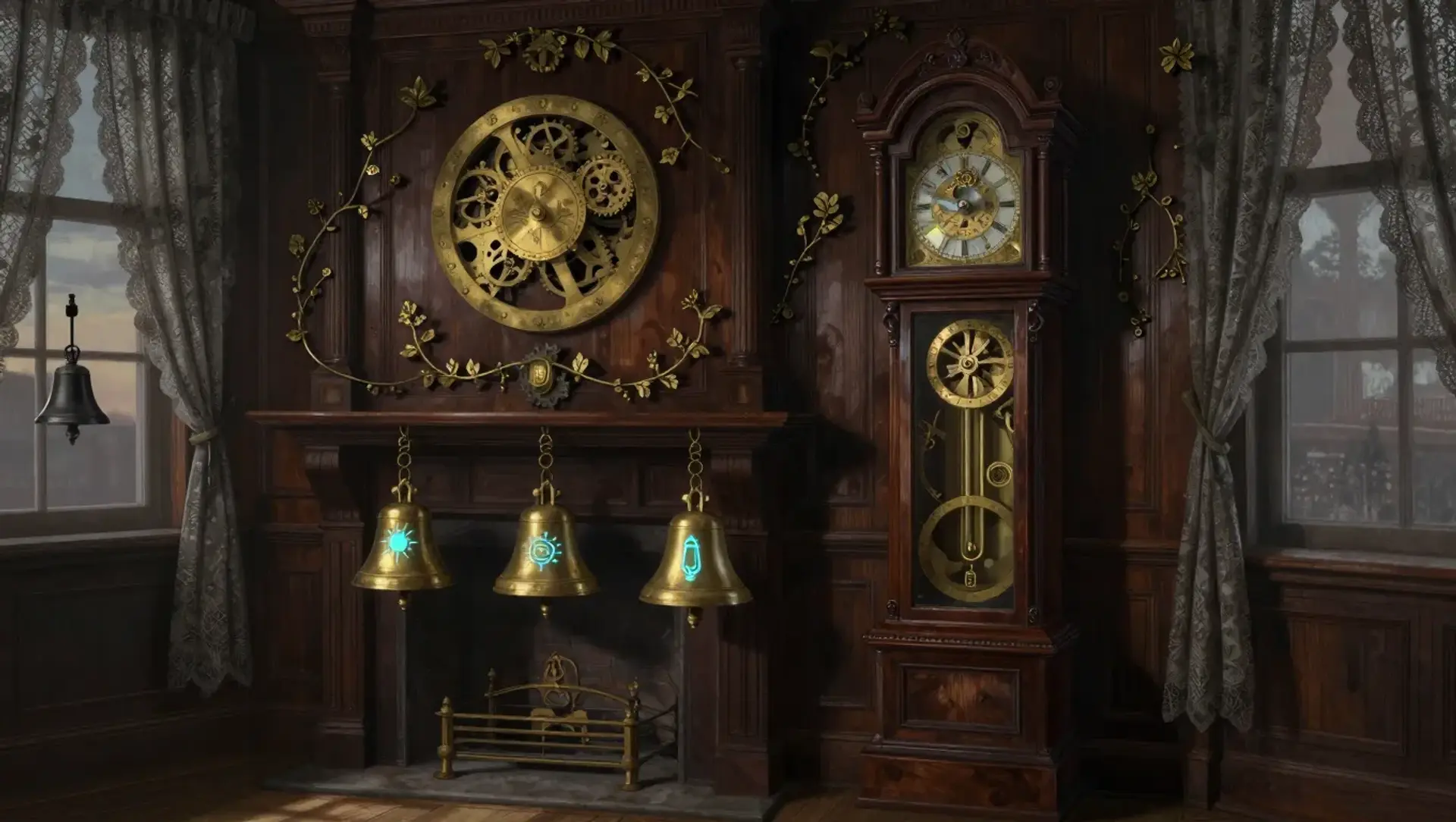 The Three Bells Behind the Hearth - AI-generated fantasy Puzzle