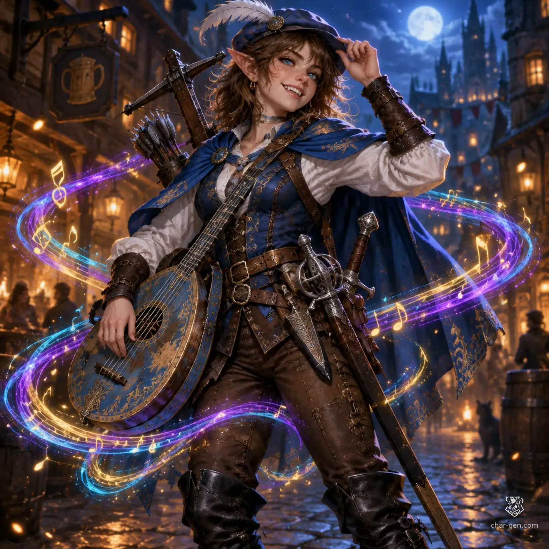 Nova Lightsong - AI-generated fantasy Character