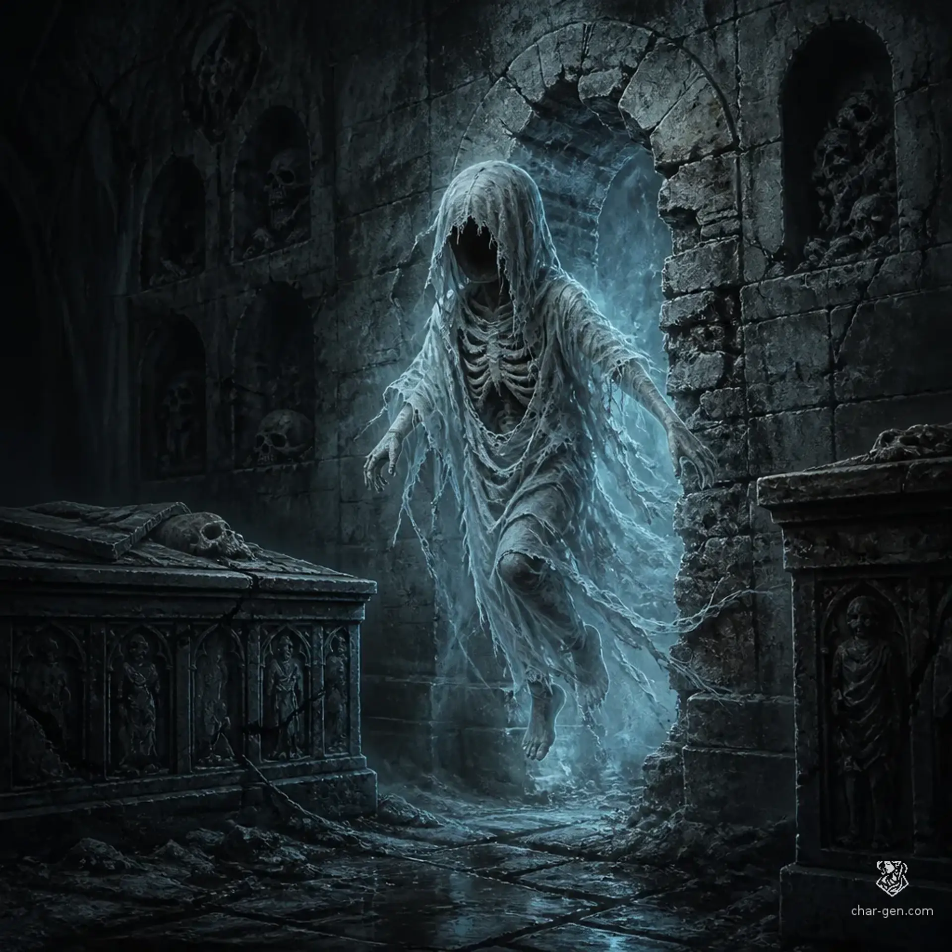 Mourner Wraithlet - AI-generated fantasy Monster