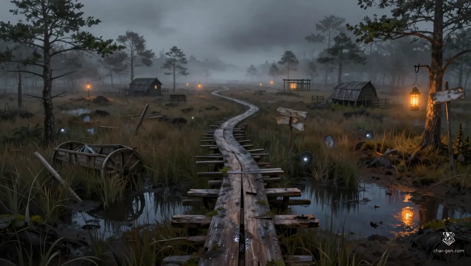 The Lantern Fen - AI-generated fantasy Region