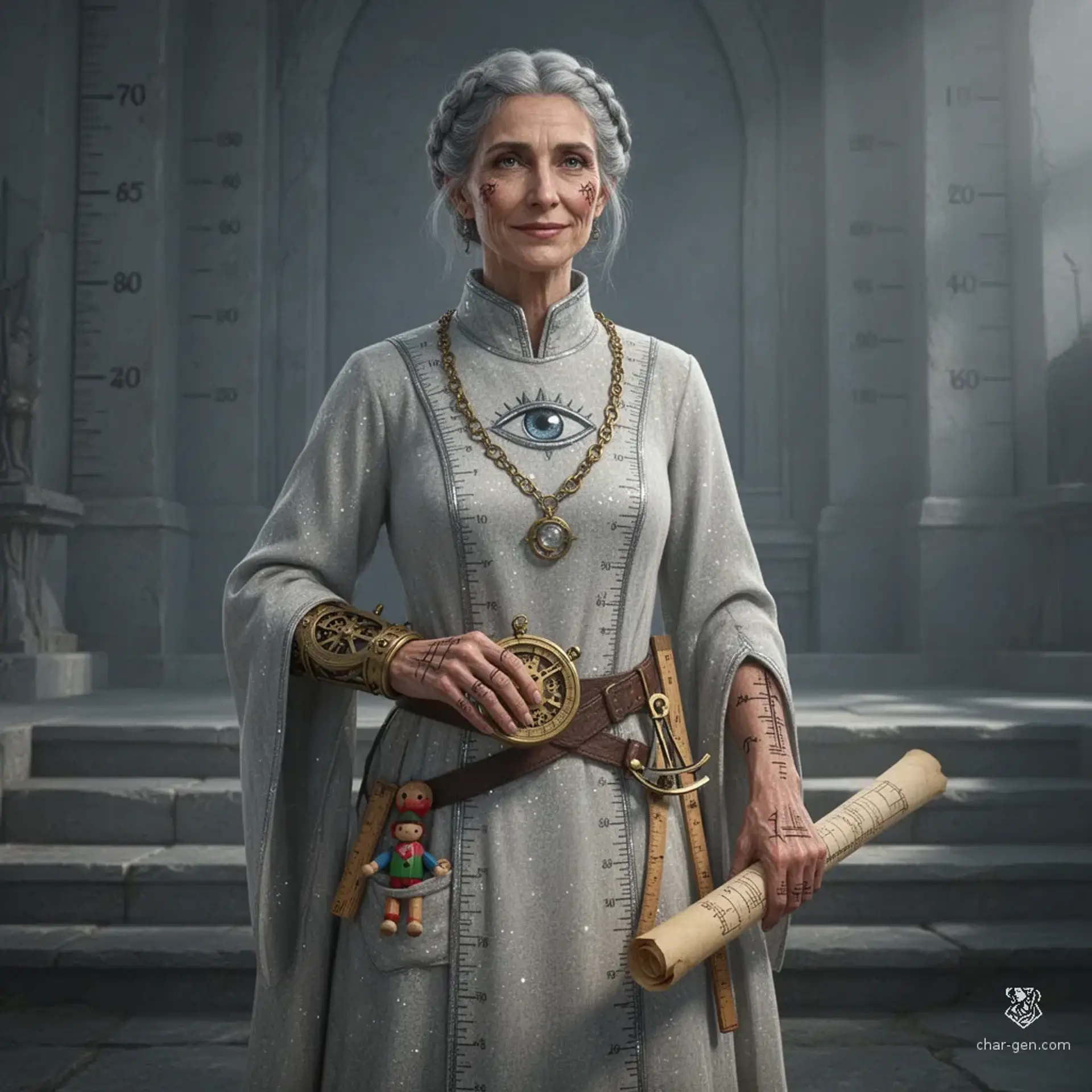 Hestalia Vale, High Warden of Measures - AI-generated fantasy NPC