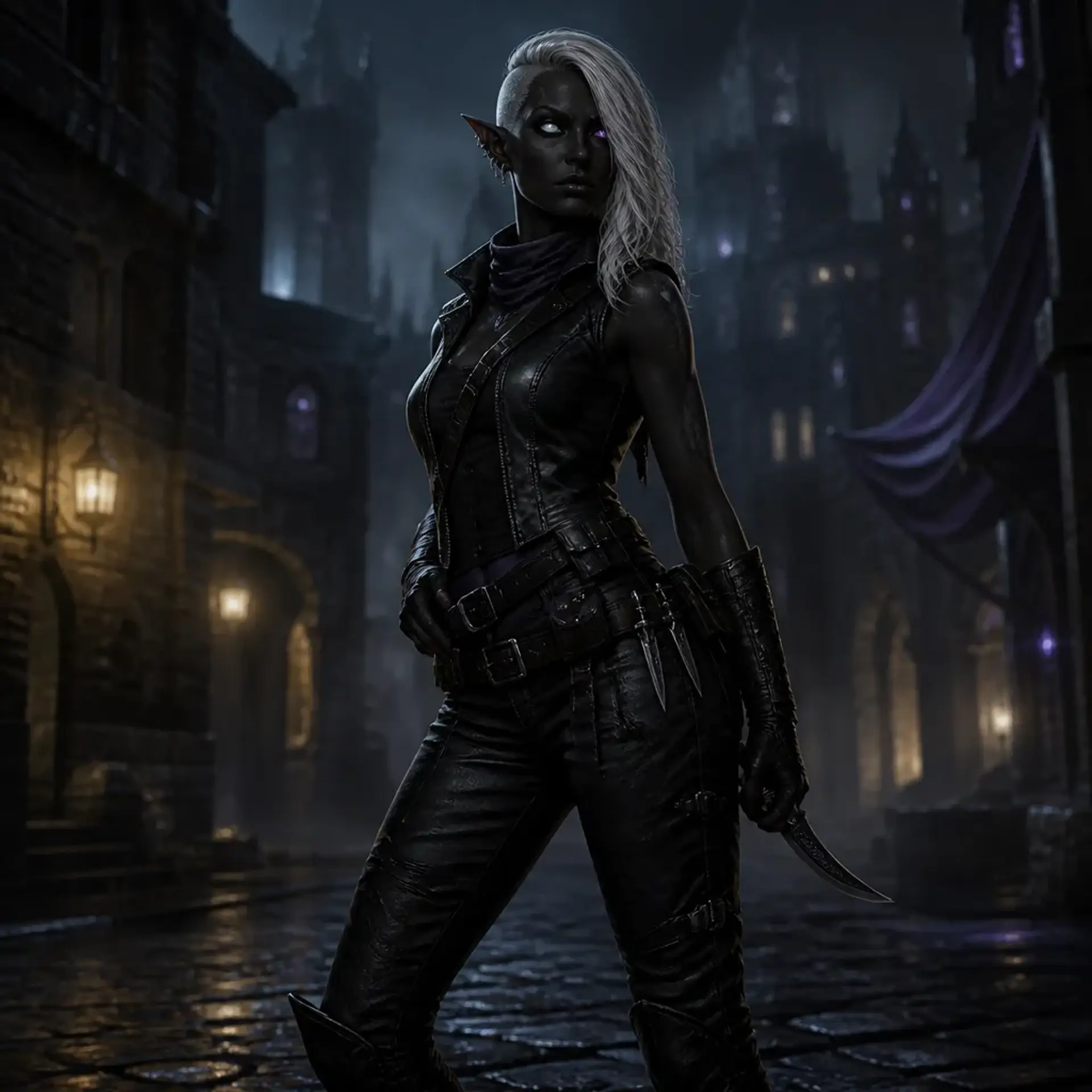 Varenia Shadowsong - AI-generated fantasy Character