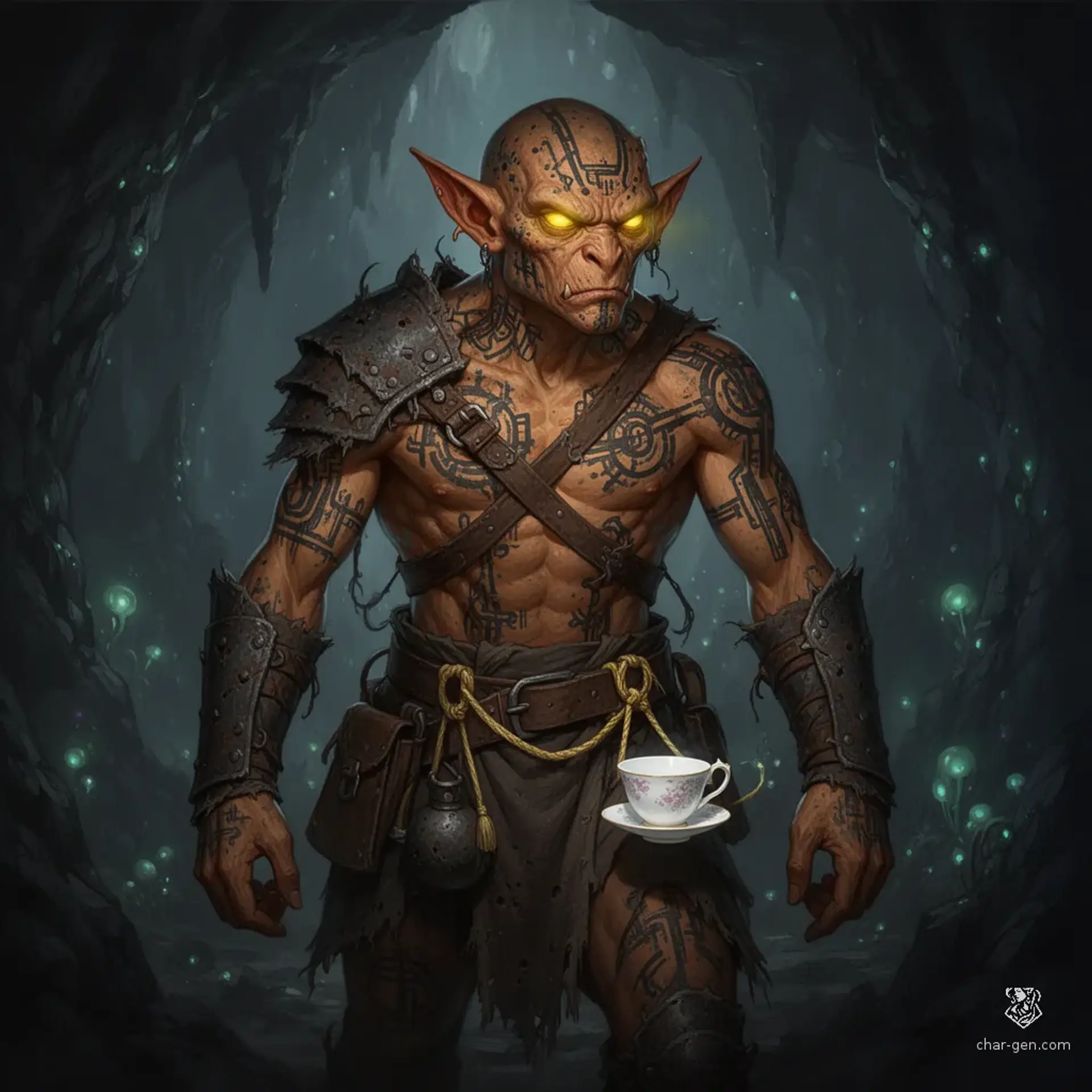 Krazak The Ink-Veiled Zurn - AI-generated fantasy NPC