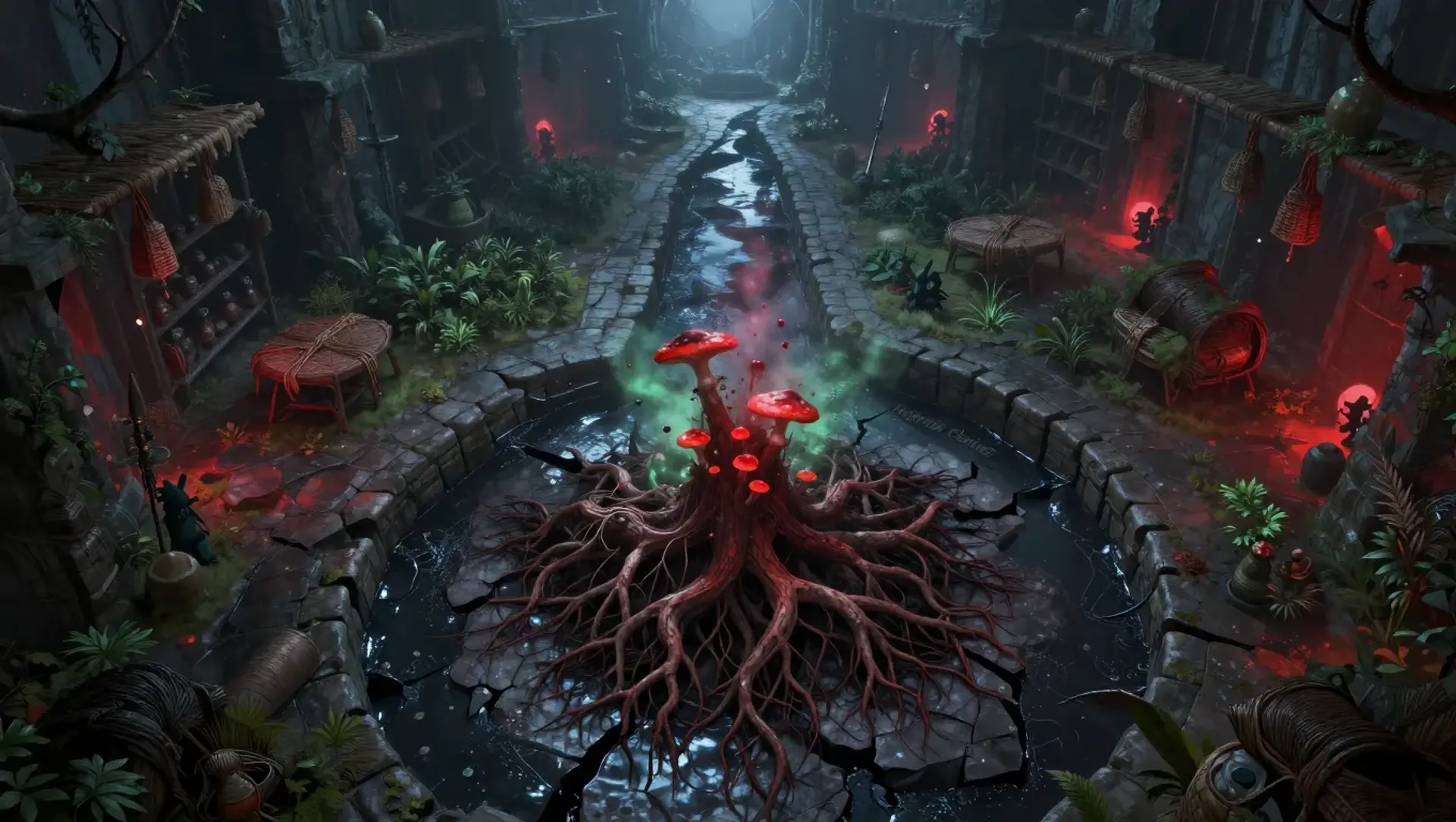 Save the Courtsperson from the Root-Bed - AI-generated fantasy Encounter