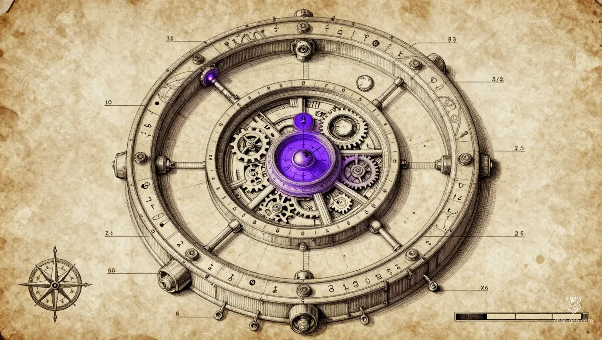 The Gilded Chrono-Lock - AI-generated fantasy Puzzle