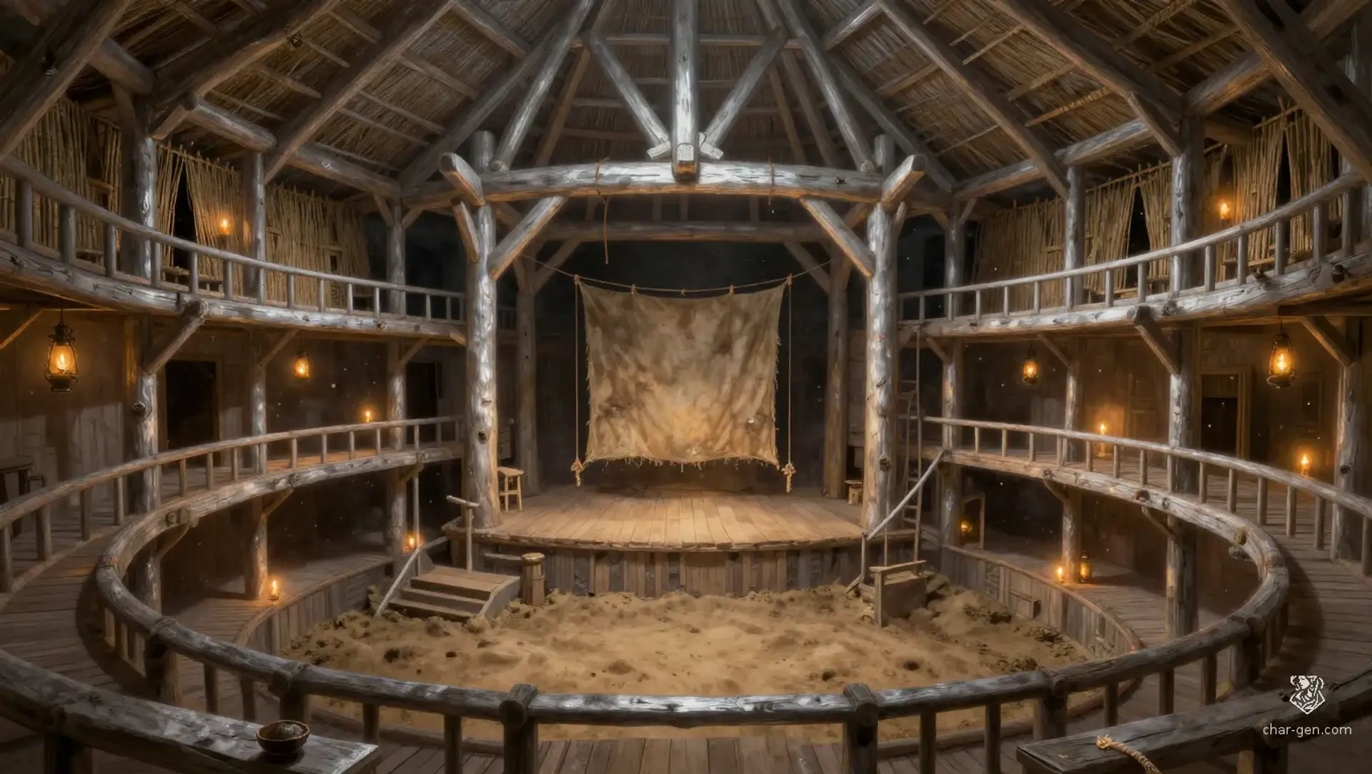 The Reed Stage - AI-generated fantasy Building