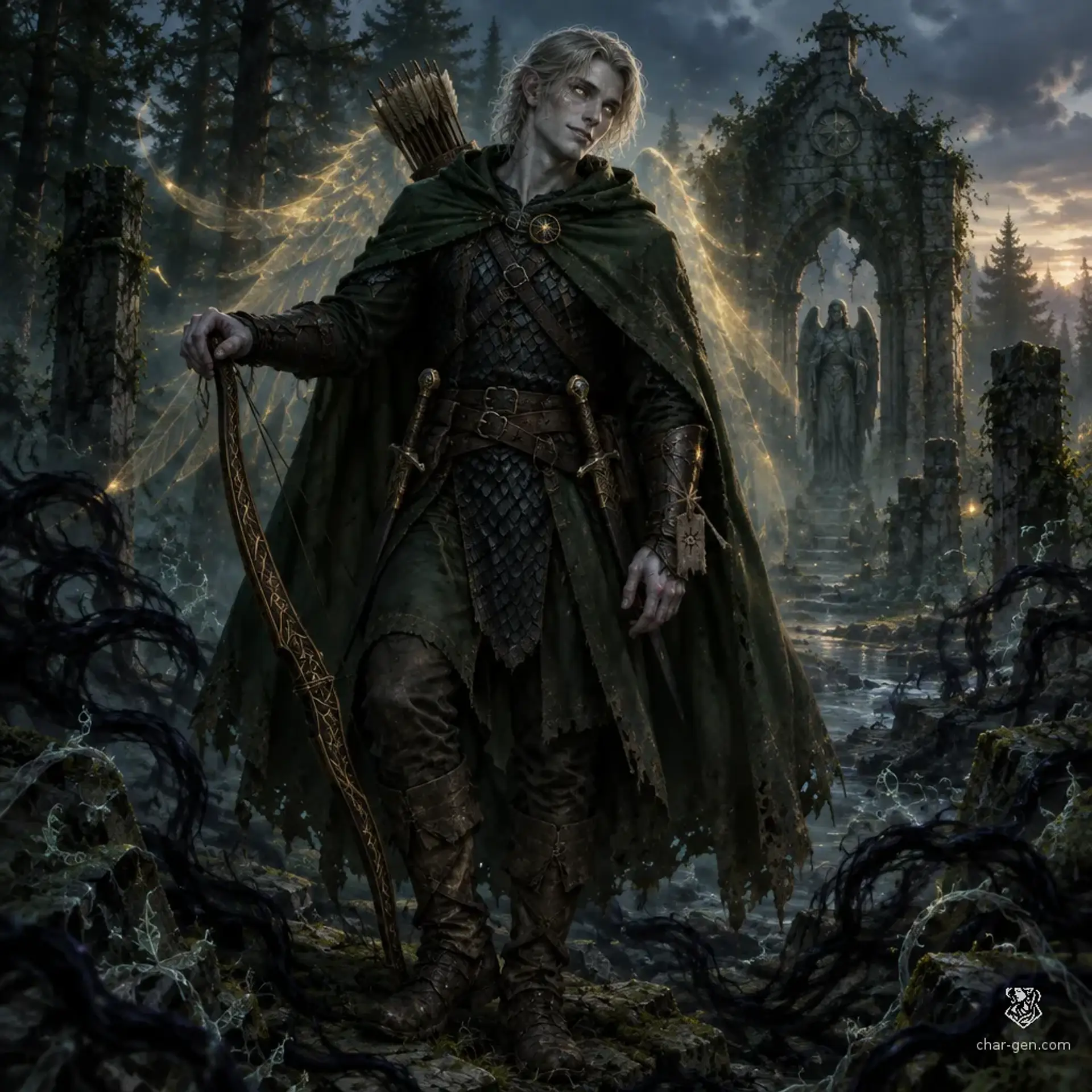 Wolf Evergreen - AI-generated fantasy Character