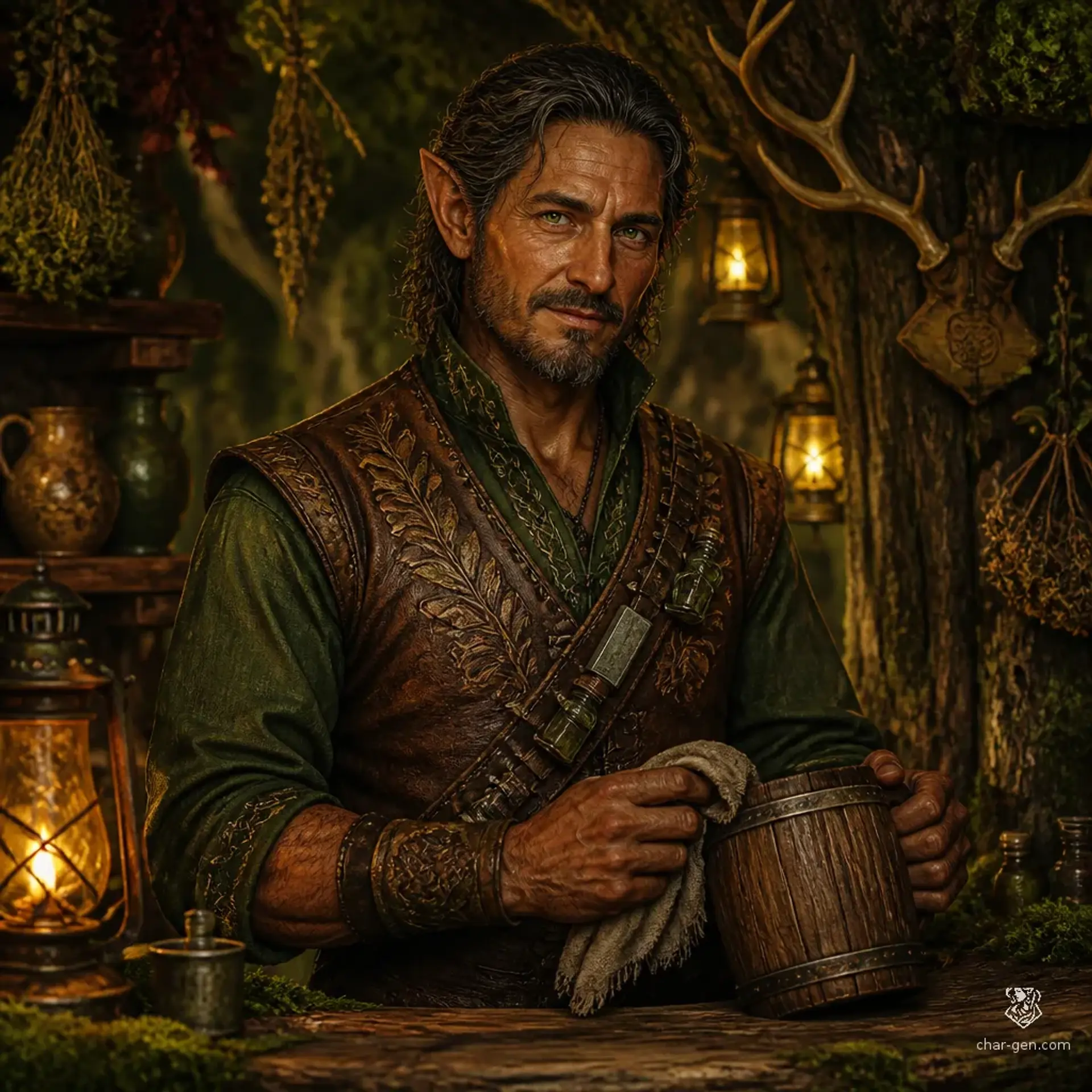 The Verdant Antler - AI-generated fantasy Tavern