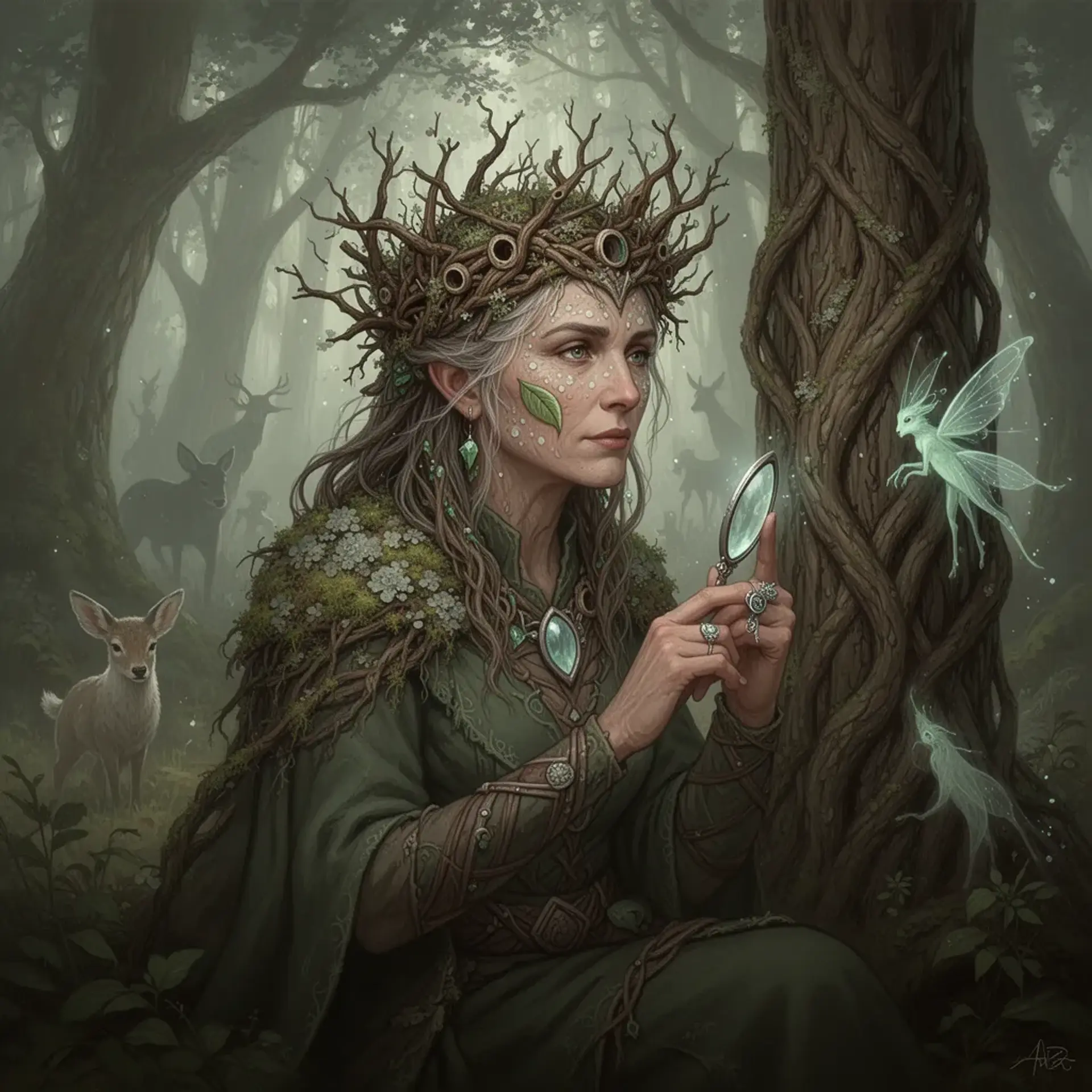 Maris of the Hollow Crown - AI-generated fantasy NPC