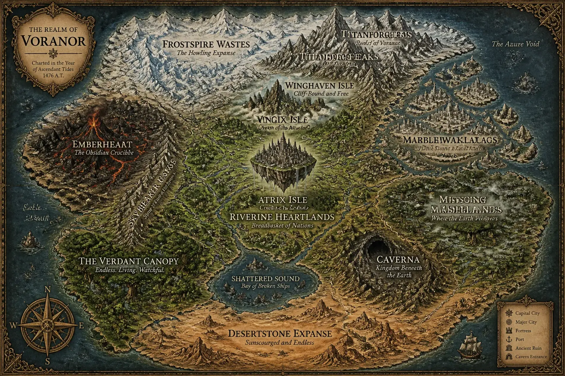 The Atrix Isles - AI-generated fantasy World