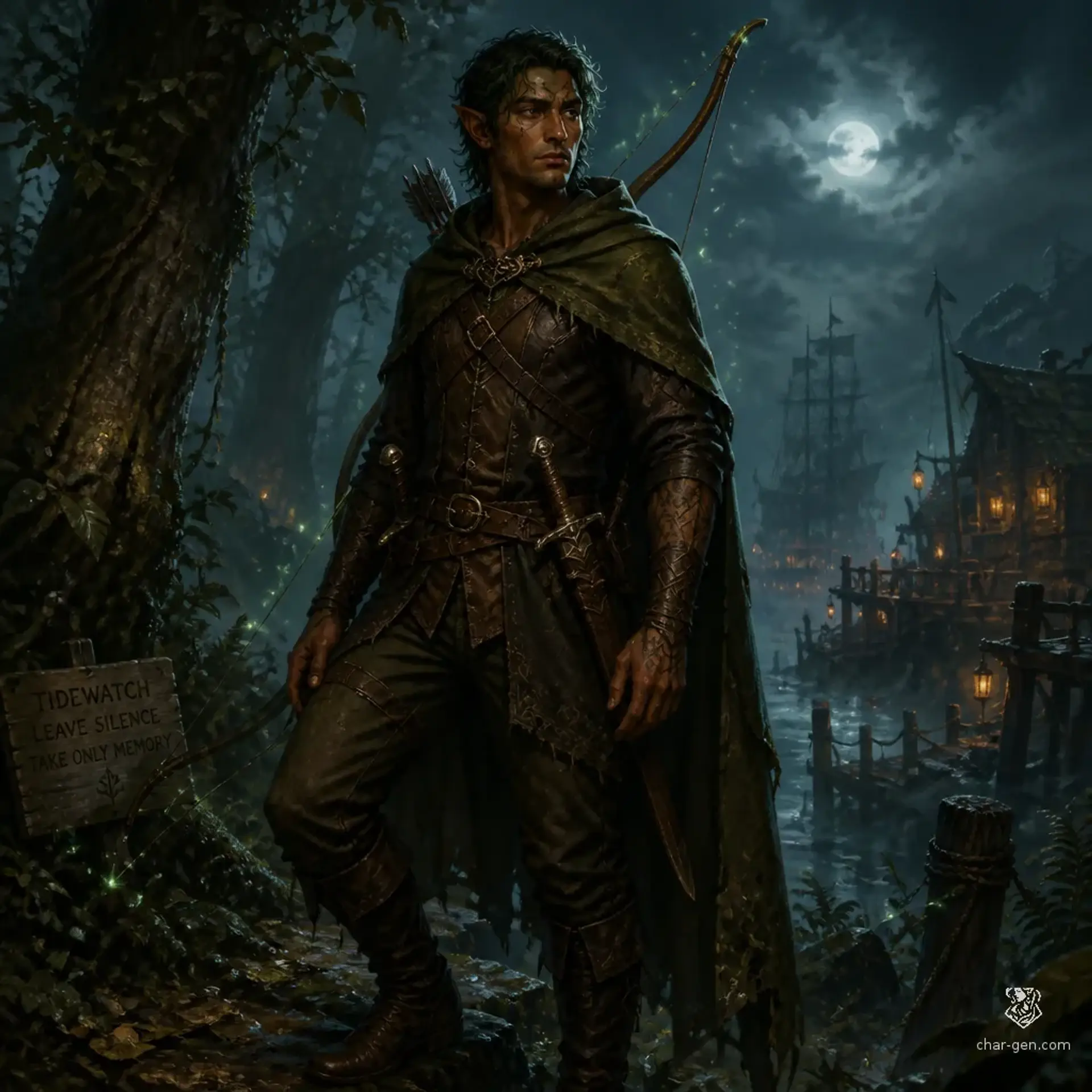 Seabass the Ranger - AI-generated fantasy Character