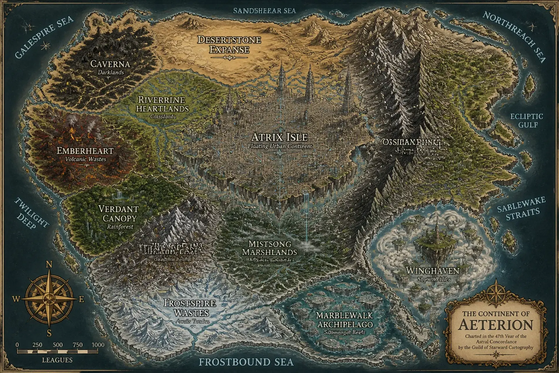 Atrix Isles - AI-generated fantasy World