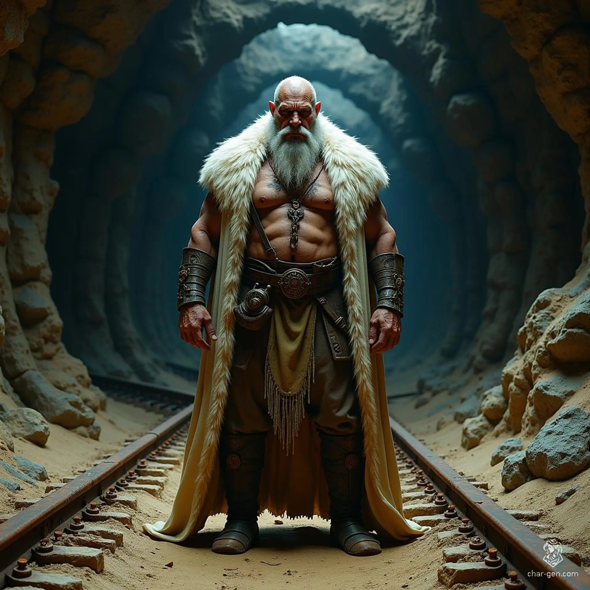 Braxton, an imposing elderly barbarian chief, embodies raw strength and wisdom. His wild, rugged appearance is matched by a fierce spirit. Clad in simple villager attire with a striking white fur cloak, he commands respect and fear in equal measure, ruling his clan with a powerful, unyielding presence.