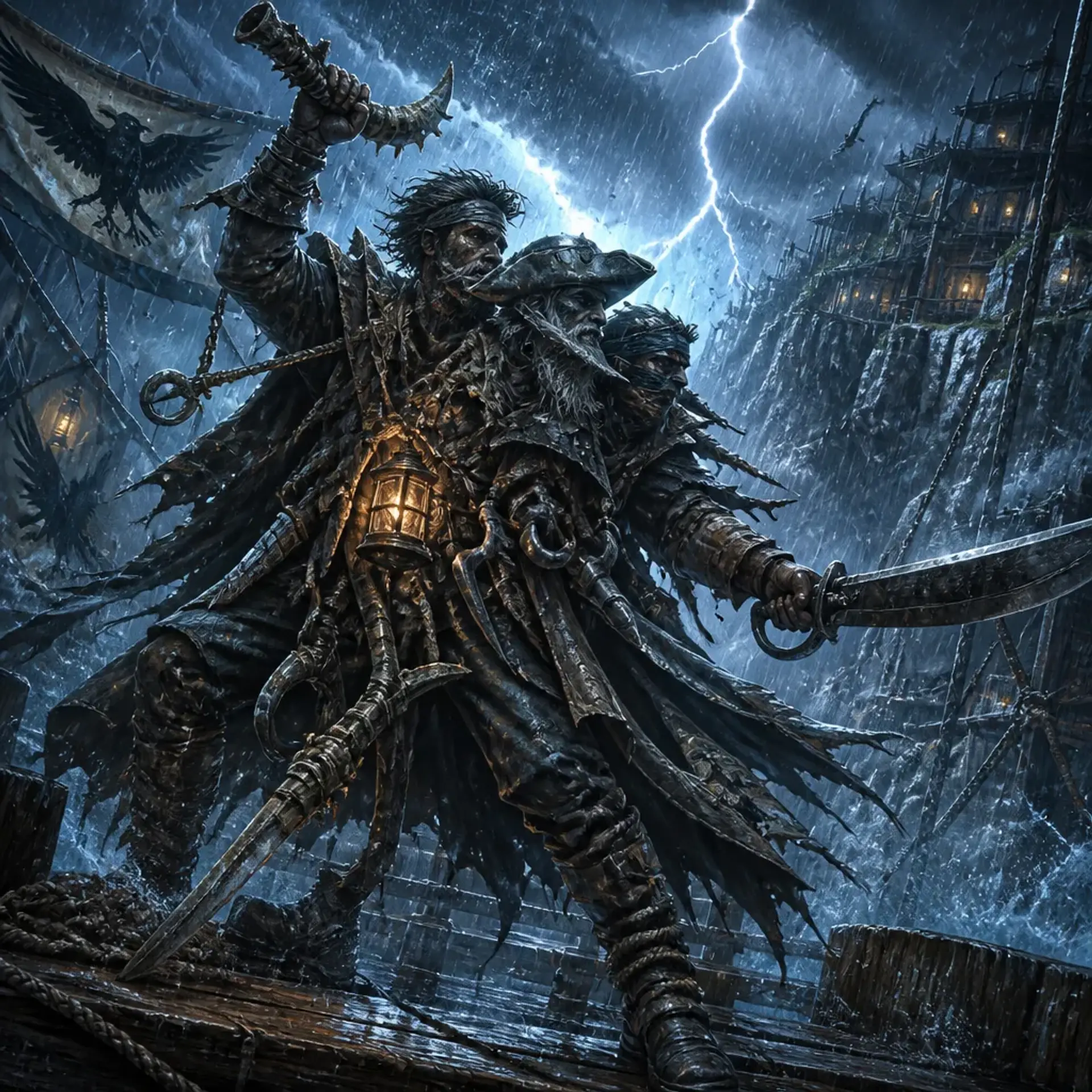Marla Thorne's boarding crew - AI-generated fantasy Monster
