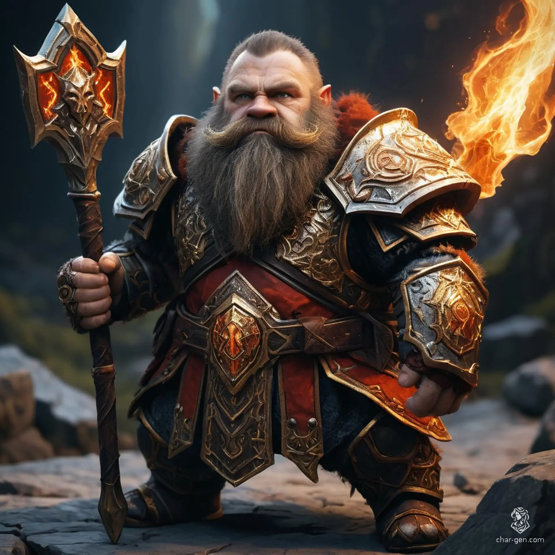 Dwarf Warlock generated with SDXL