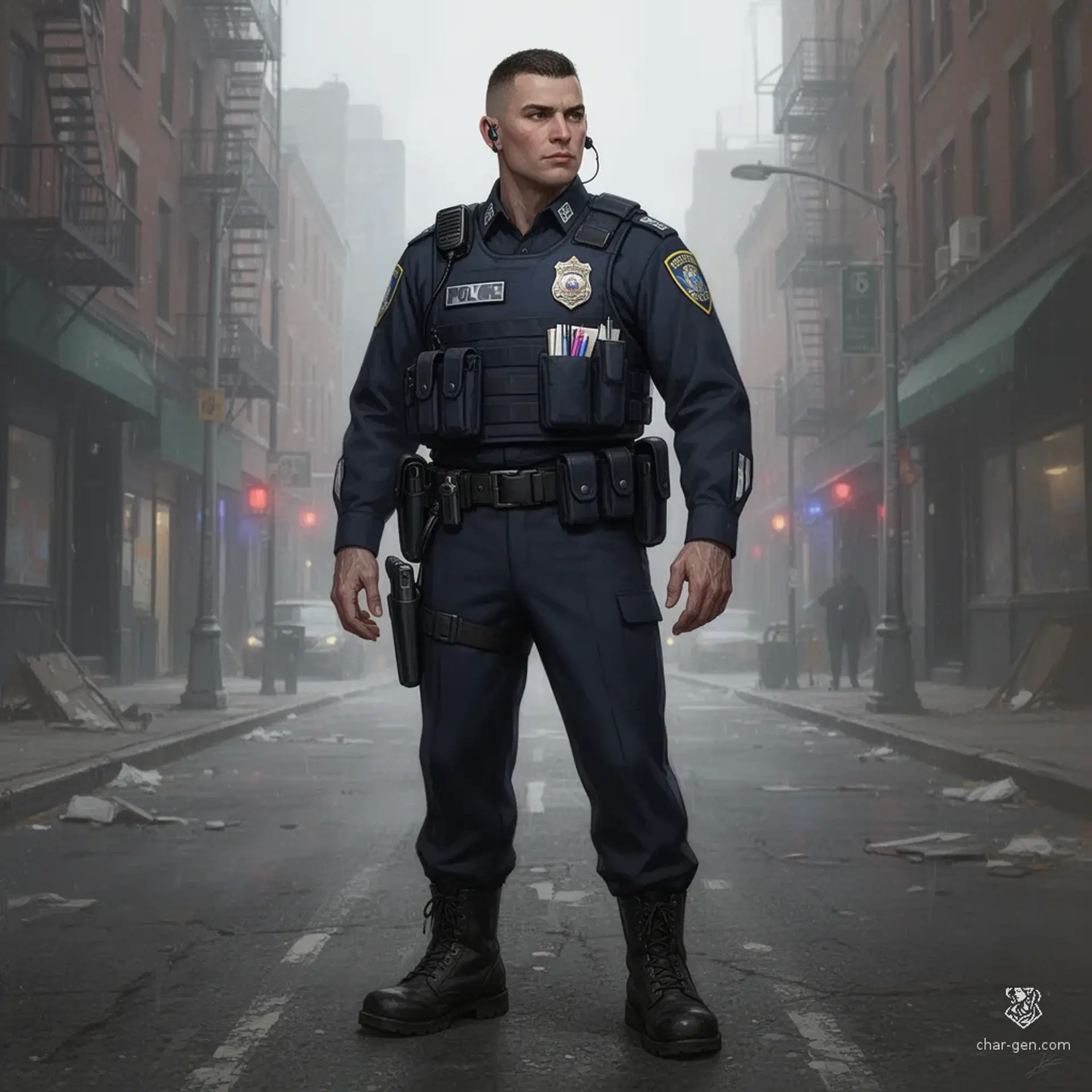 Modern Police Officer - AI-generated fantasy Monster
