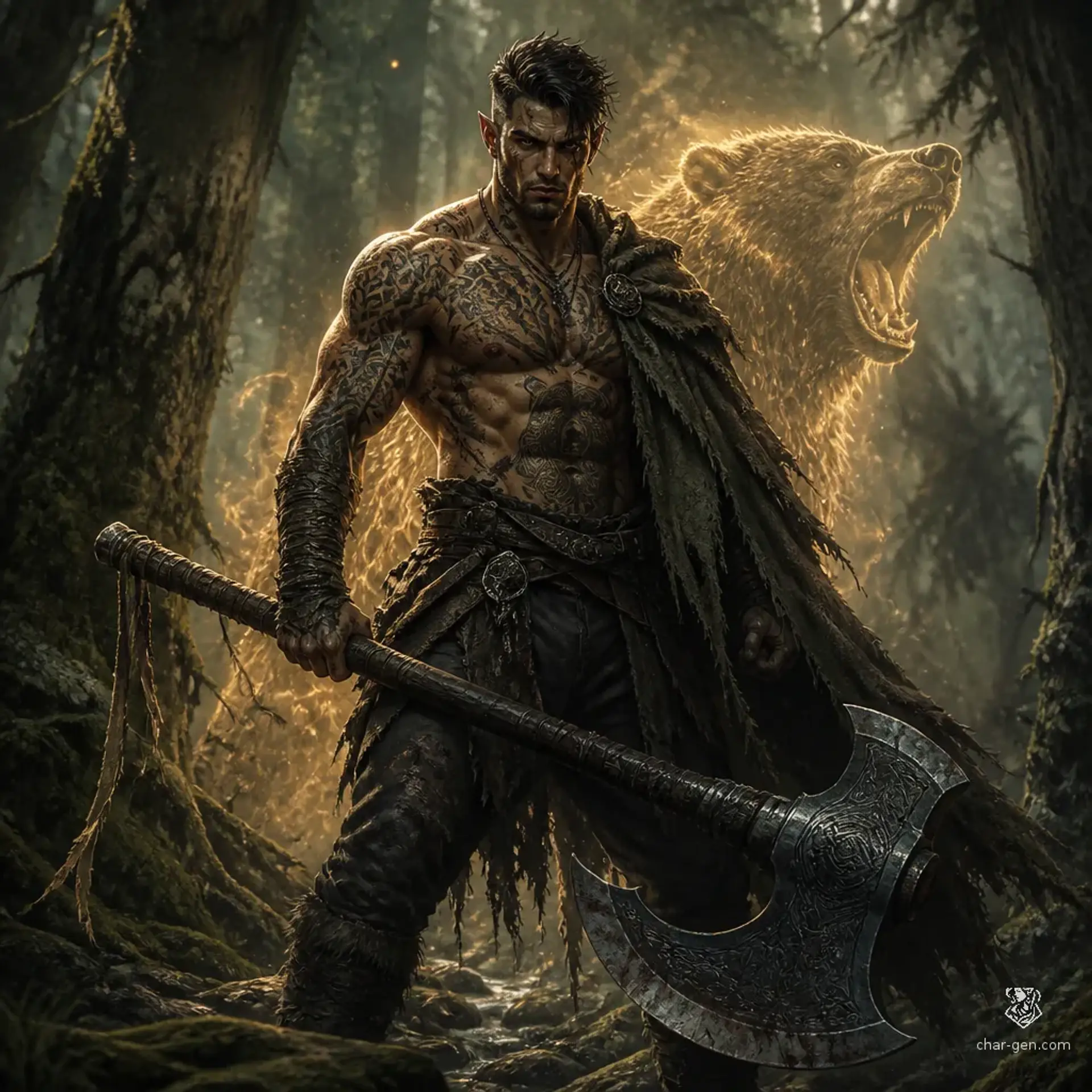 Beck "River" Haliden - AI-generated fantasy Character