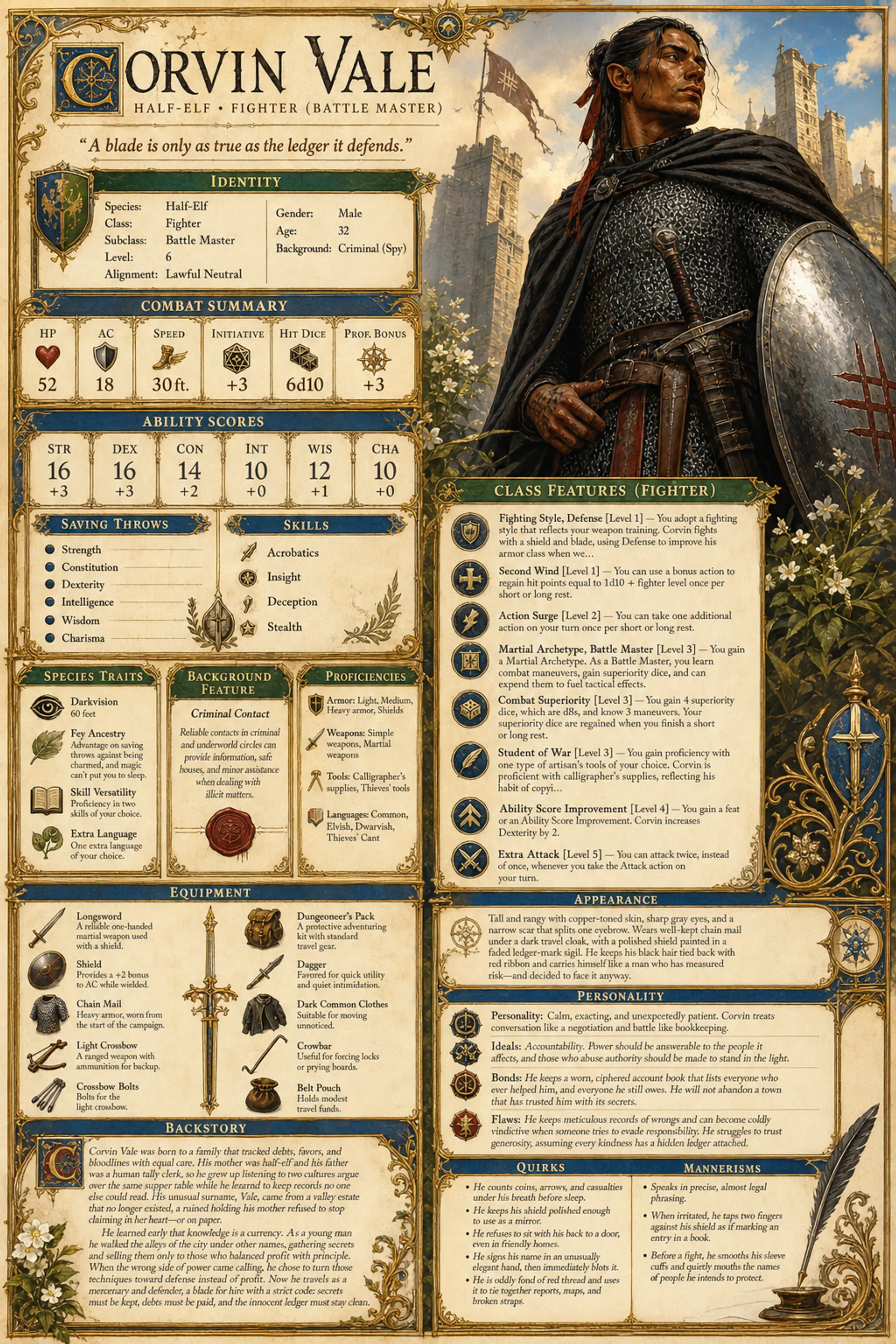 Character Sheet
