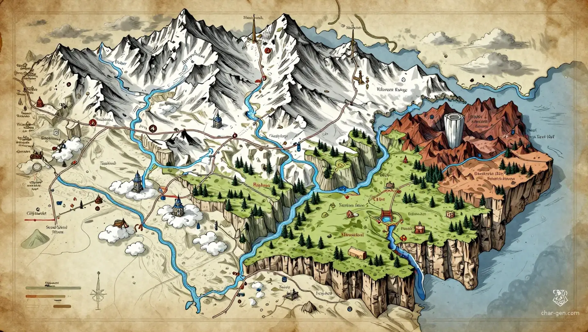 The Land of Winds - AI-generated fantasy Region