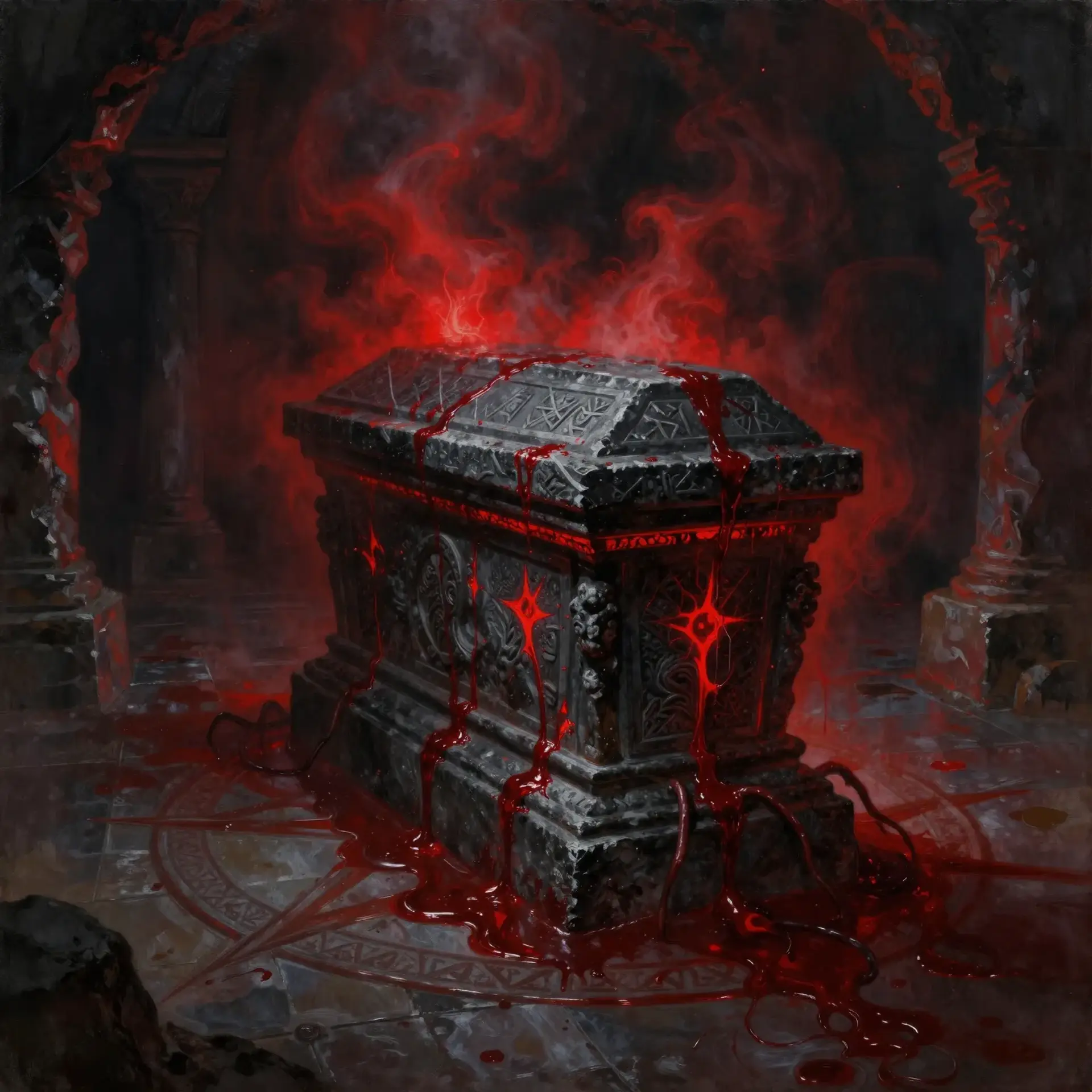 The Sanguine Reliquary Guardian - AI-generated fantasy Hazard
