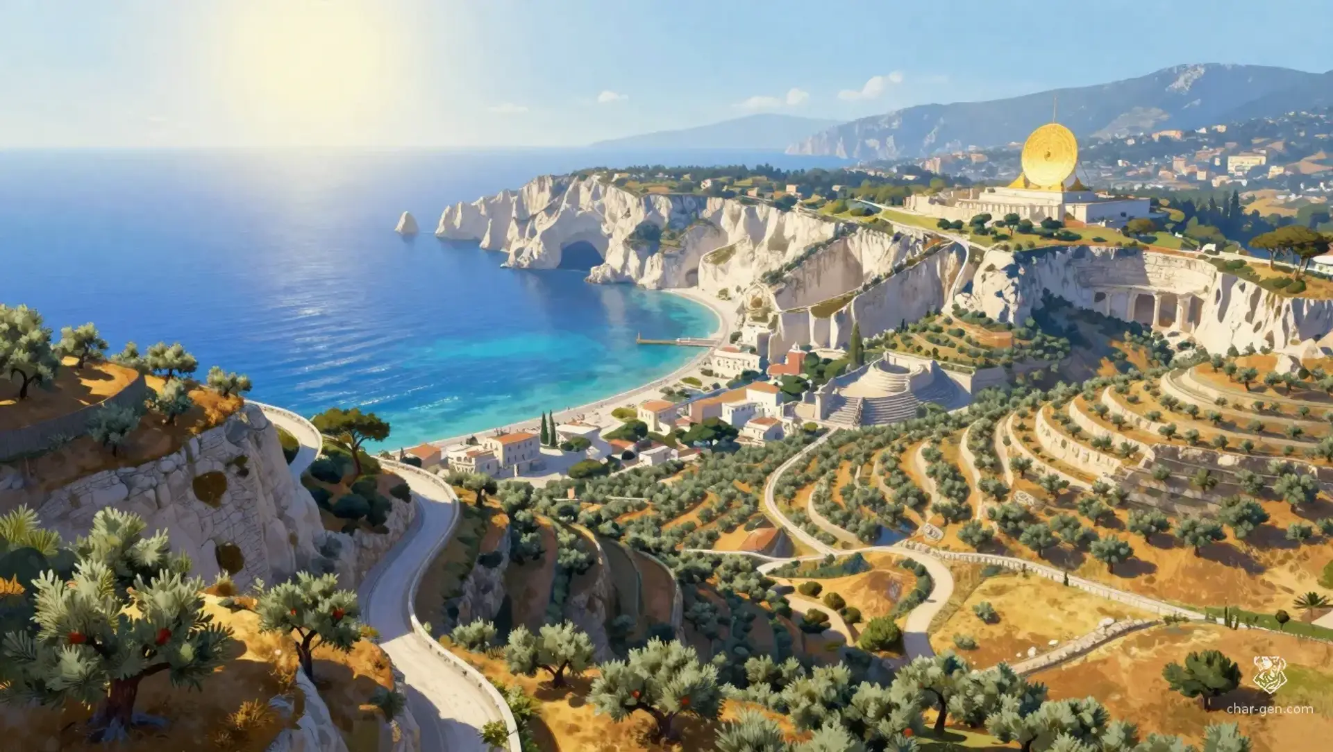 The Aurelian Coast - AI-generated fantasy Region