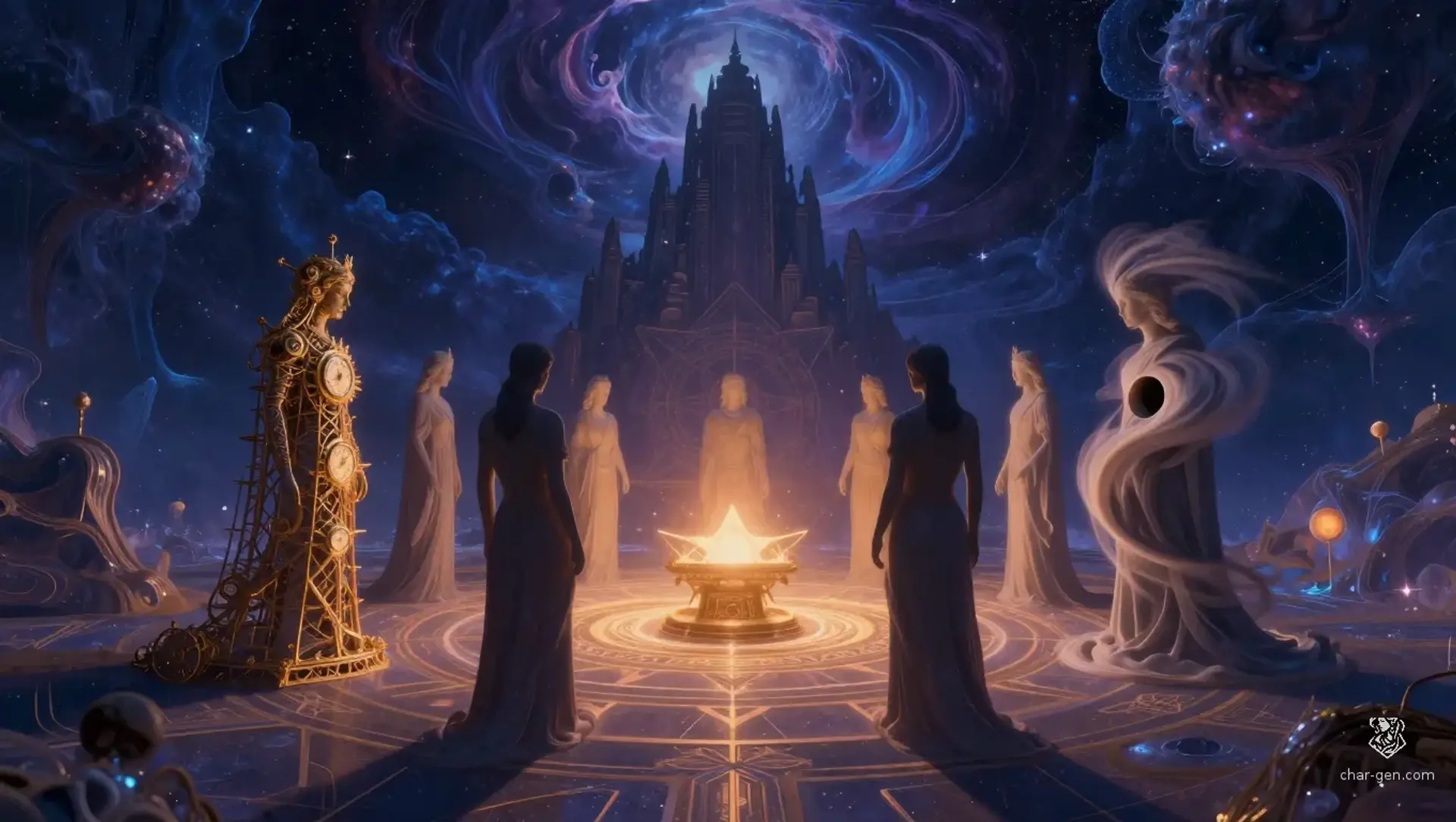 The Resonance of Prime Ideas - AI-generated fantasy Pantheon
