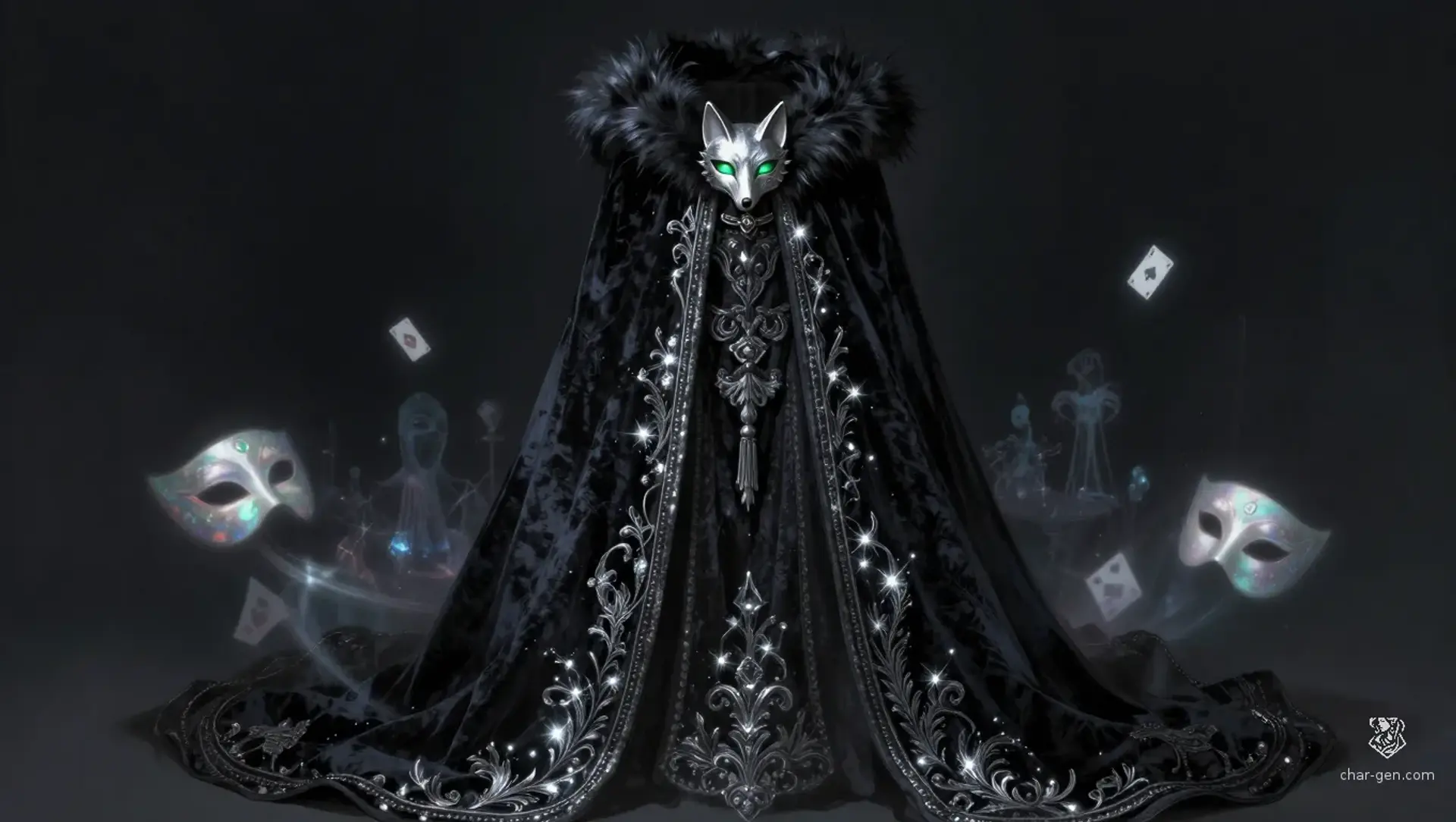 Cloak of the Laughing Veil - AI-generated fantasy Magic Item