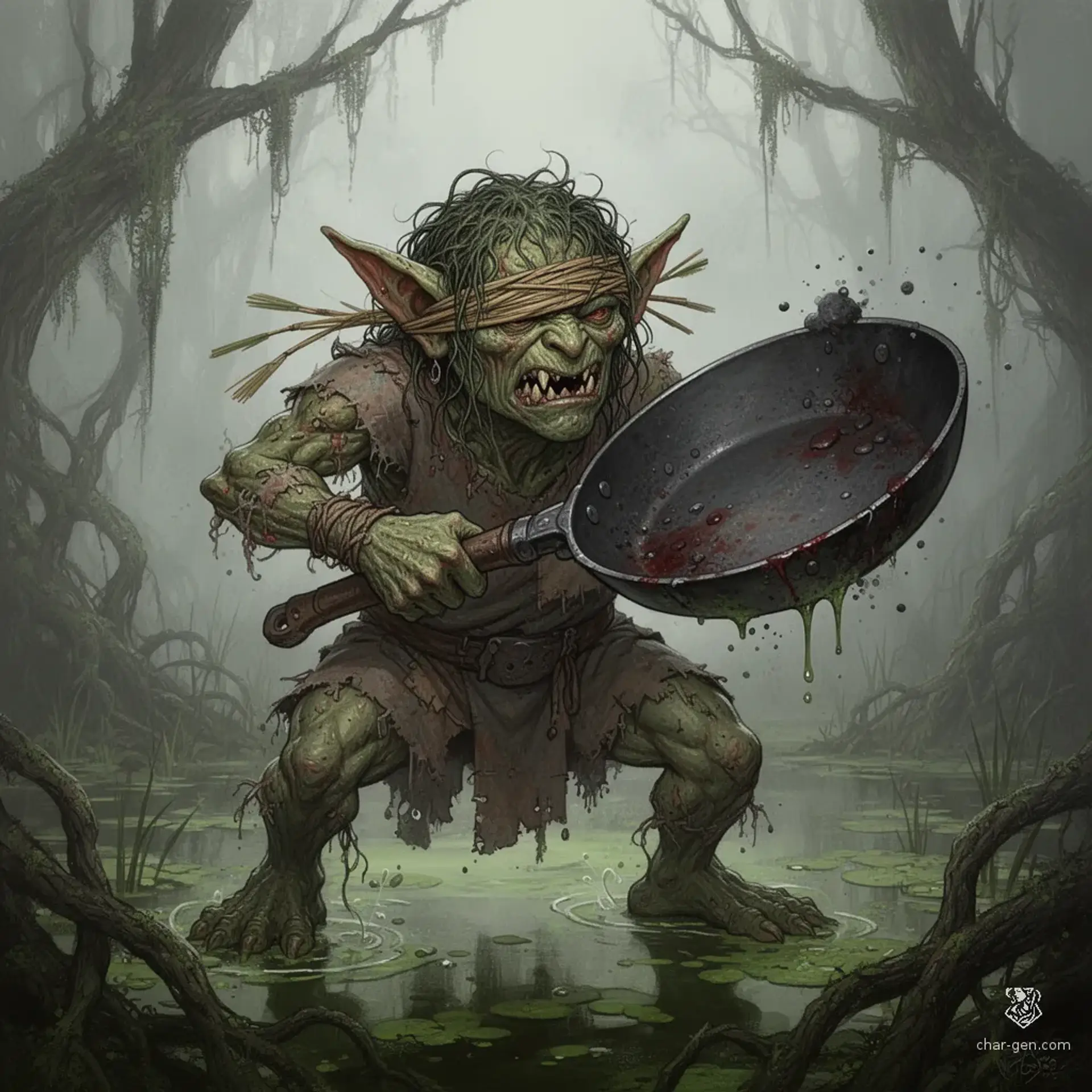 Frying Pan Goblin - AI-generated fantasy Monster