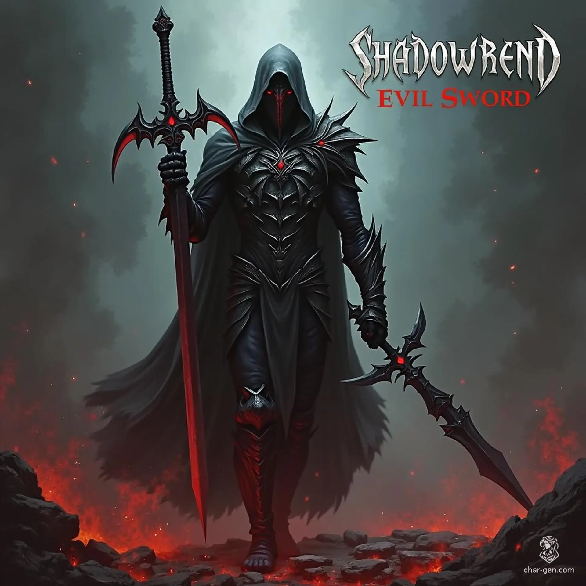 Shadowrend is a wicked sword forged in the heart of darkness, its blade swirling with inky tendrils that whisper secrets of despair. Wielding it grants the bearer dominion over shadows, draining the life force of foes while fueling the sword’s insatiable thirst for souls.