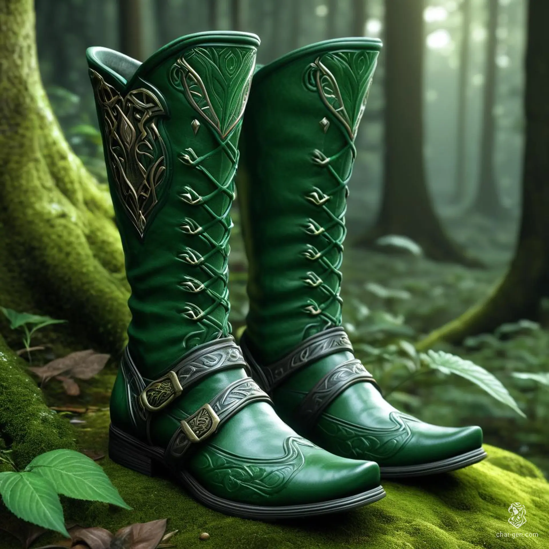 The Boots of Elvenkind are intricately crafted from supple, enchanted leather, seamlessly blending into the forest floor. They grant their wearer unparalleled stealth, allowing the forest elf ranger to move silently and unseen, even on the driest leaves. These boots hum softly with ancient magic, attuned to the rhythms of the wild.