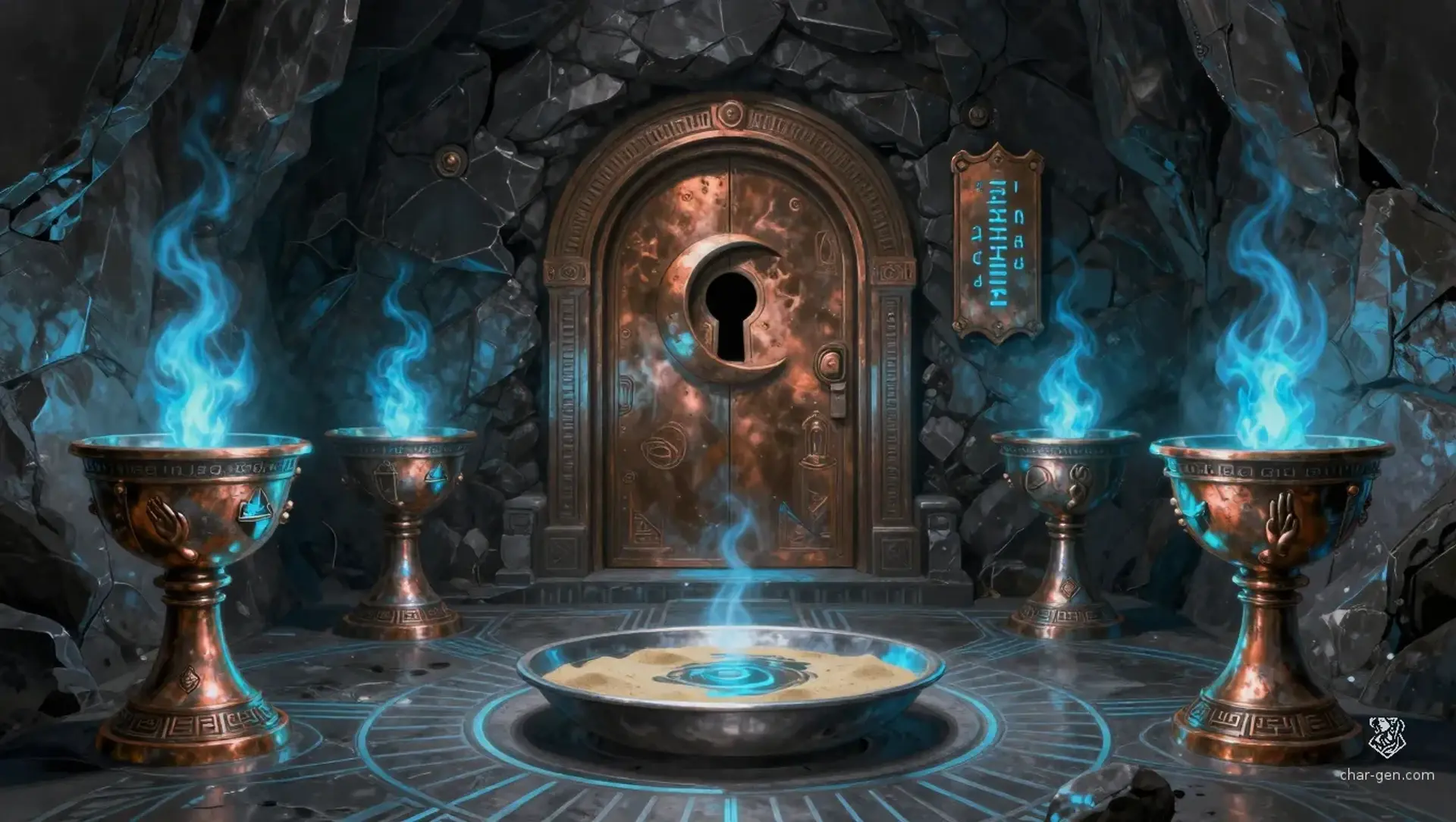 The Four Braziers of Sel Vareth - AI-generated fantasy Puzzle